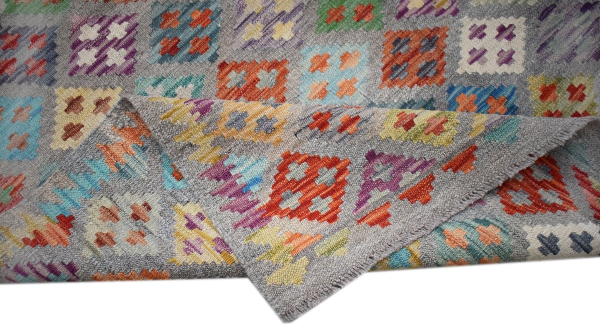 Handmade Afghan Maimana Kilim | 194 x 154 cm | 6'6" x 5'1" - Najaf Rugs & Textile