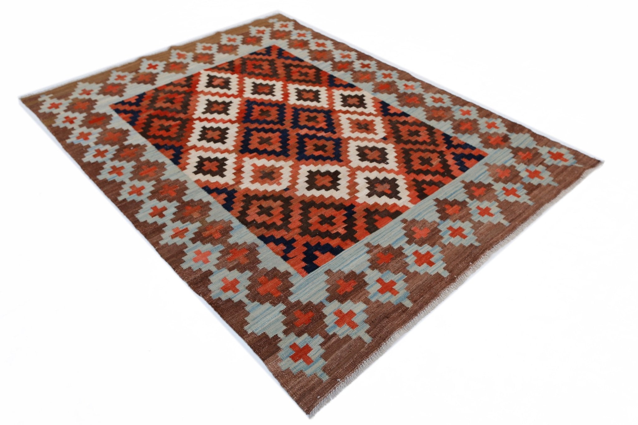 Handmade Afghan Maimana Kilim | 195 x 145 cm | 6'5" x 4'9" - Najaf Rugs & Textile