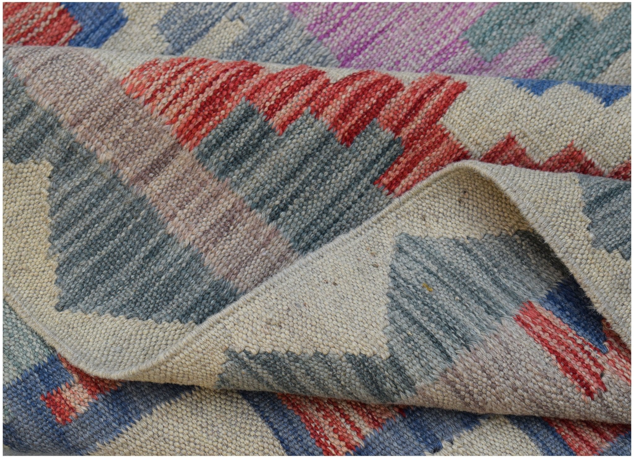 Handmade Afghan Maimana Kilim | 195 x 154 cm | 6'5" x 5'4" - Najaf Rugs & Textile