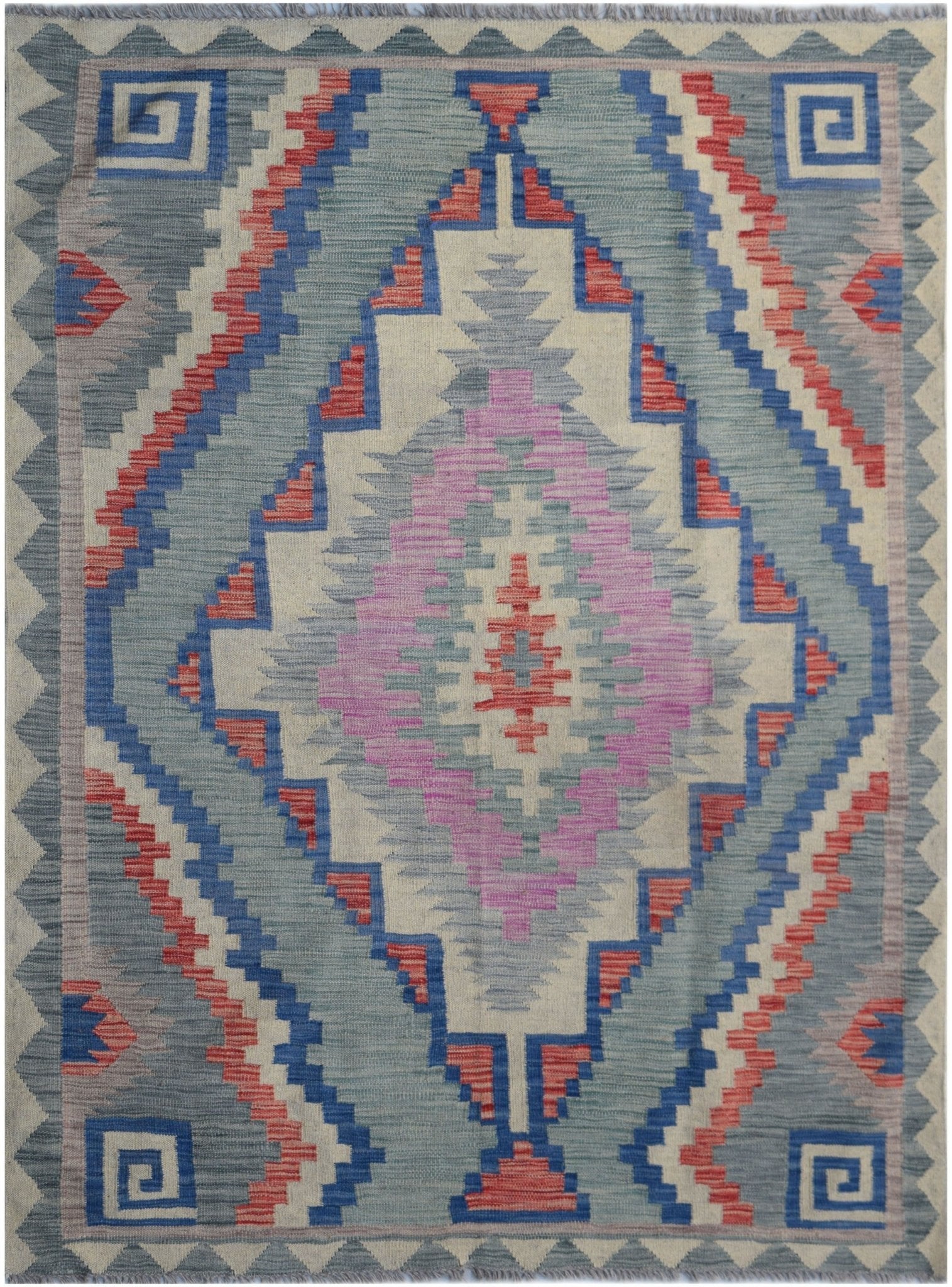 Handmade Afghan Maimana Kilim | 195 x 154 cm | 6'5" x 5'4" - Najaf Rugs & Textile