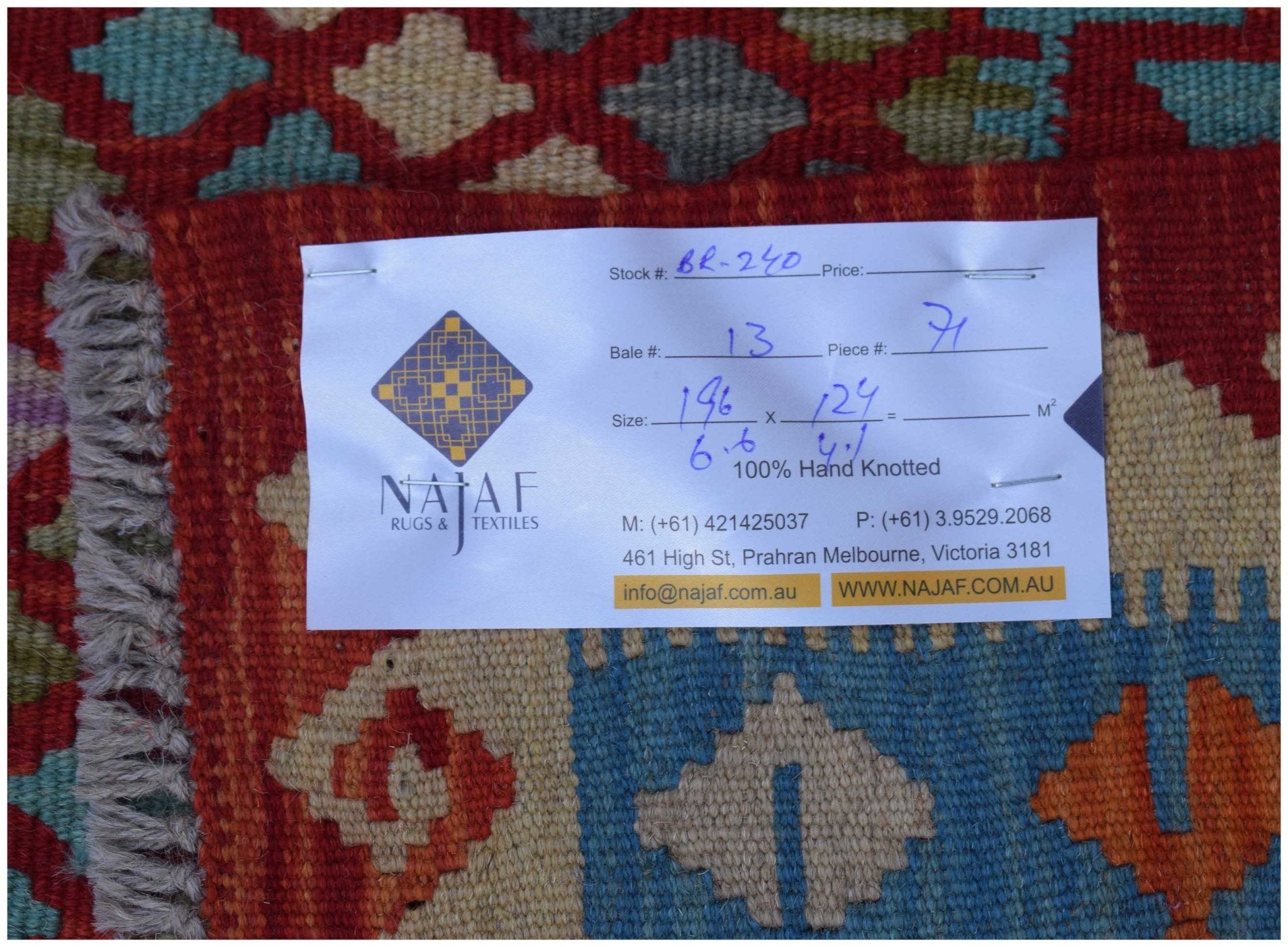 Handmade Afghan Maimana Kilim | 196 x 124 cm | 6' x 4'1" - Najaf Rugs & Textile