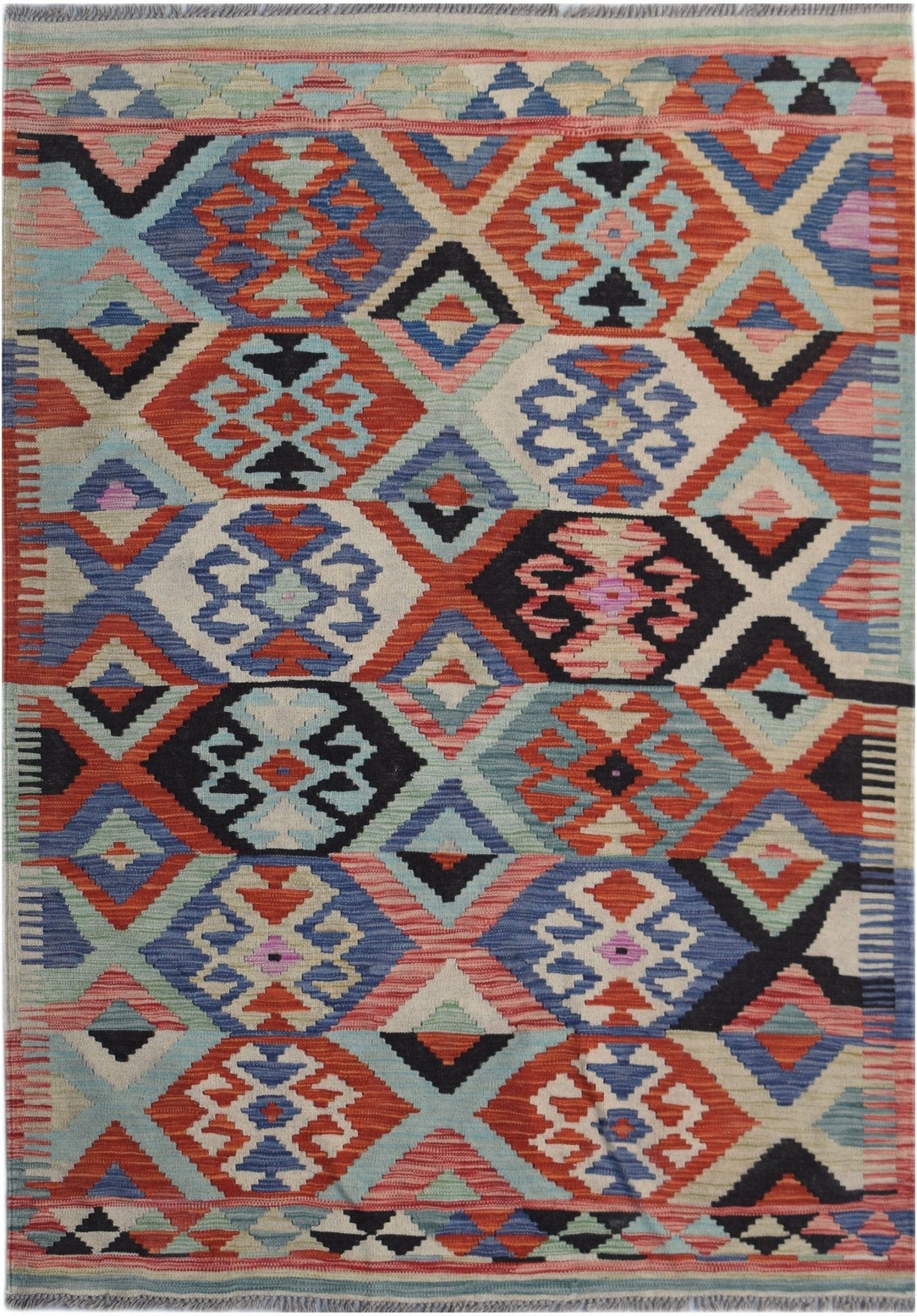 Handmade Afghan Maimana Kilim | 196 x 148 cm | 6'6" x 4'10" - Najaf Rugs & Textile