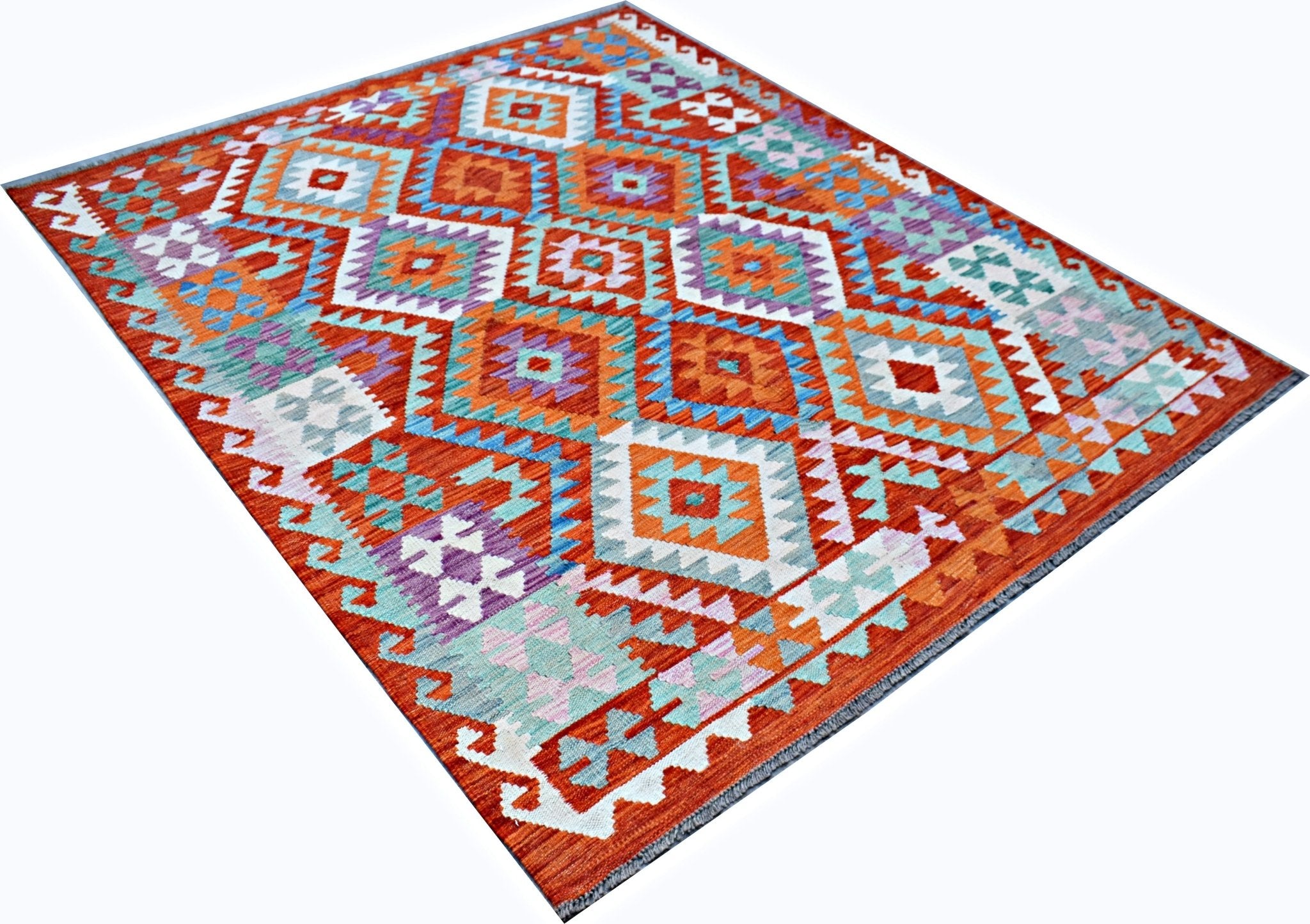 Handmade Afghan Maimana Kilim | 196 x 157 cm | 6'6" x 5'2" - Najaf Rugs & Textile