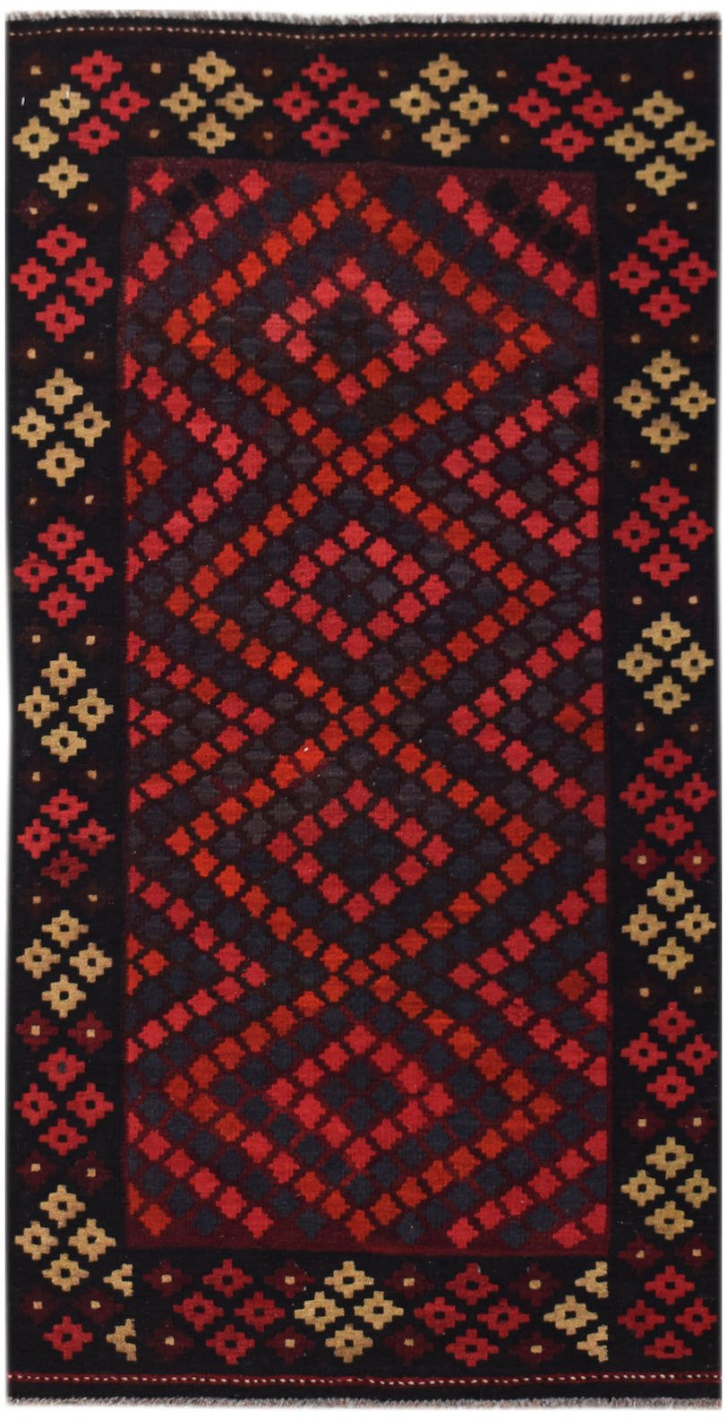 Handmade Afghan Maimana Kilim | 197 x 102 cm | 6'6" x 3'4" - Najaf Rugs & Textile