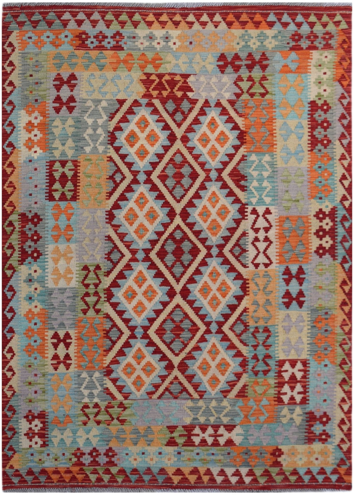 Handmade Afghan Maimana Kilim | 198 x 147 cm | 6'6" x 4'10" - Najaf Rugs & Textile