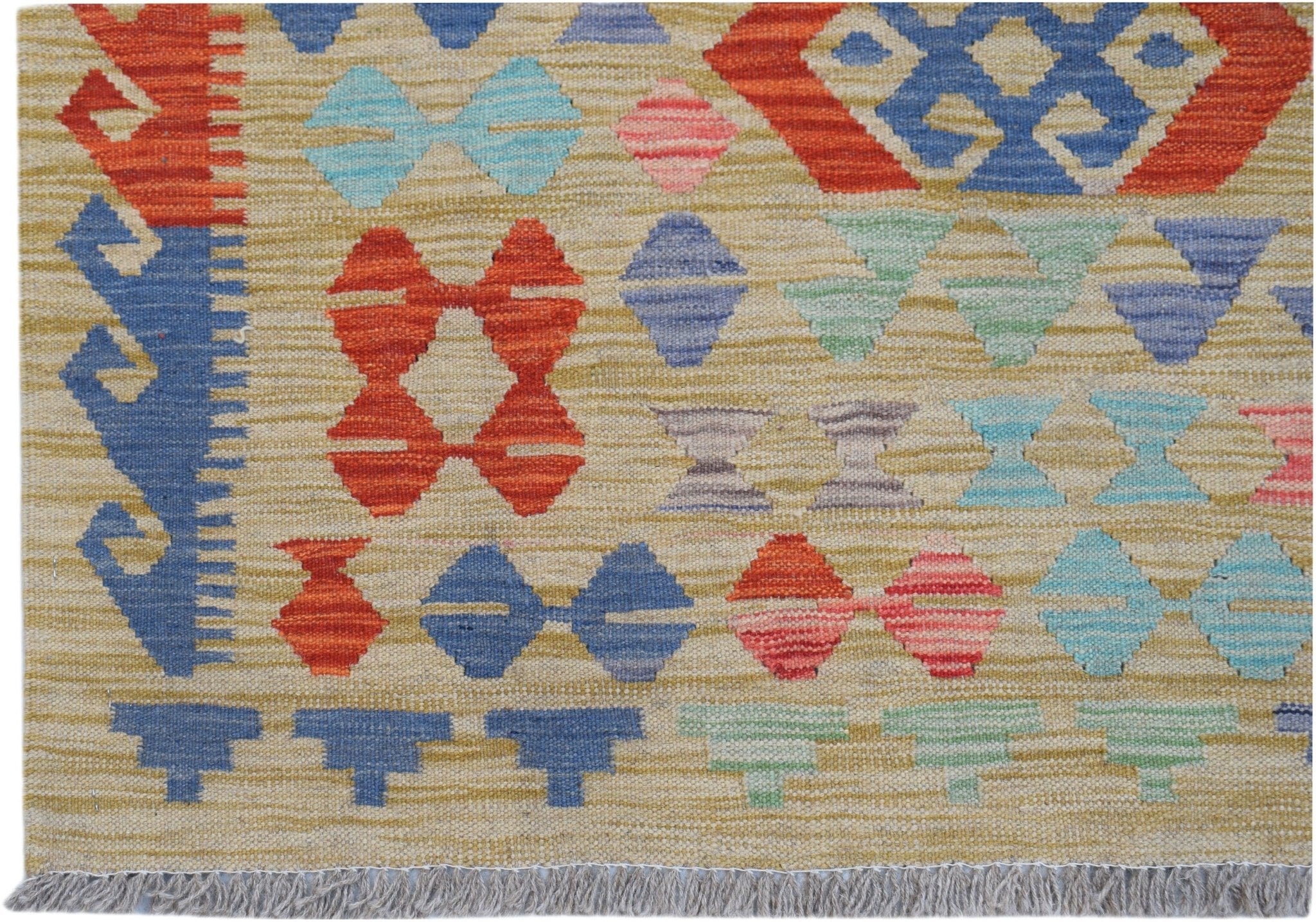 Handmade Afghan Maimana Kilim | 198 x 152 cm | 6'6" x 5' - Najaf Rugs & Textile