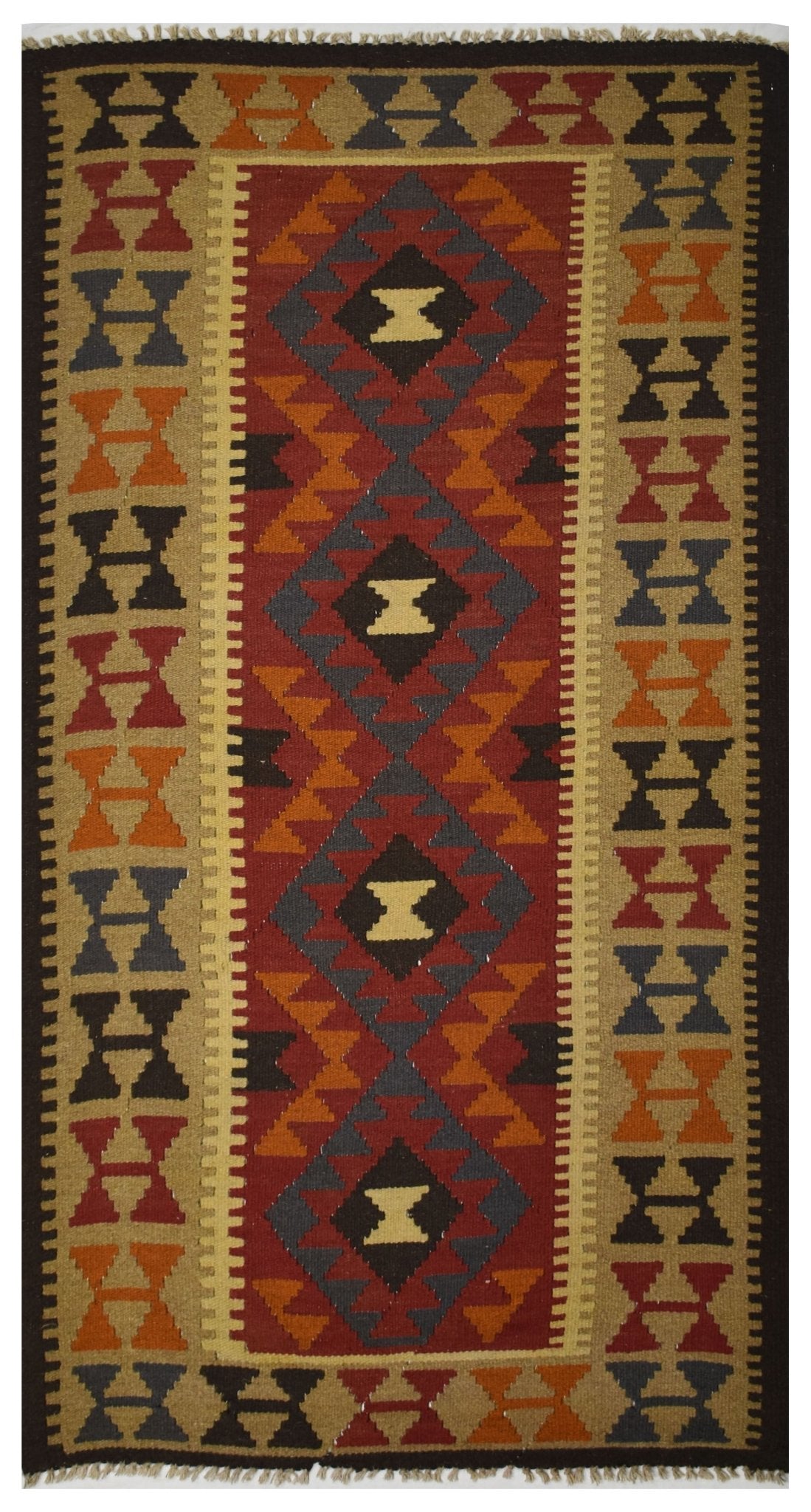 Handmade Afghan Maimana Kilim | 200 x 108 cm | 6'5" x 3'5" - Najaf Rugs & Textile