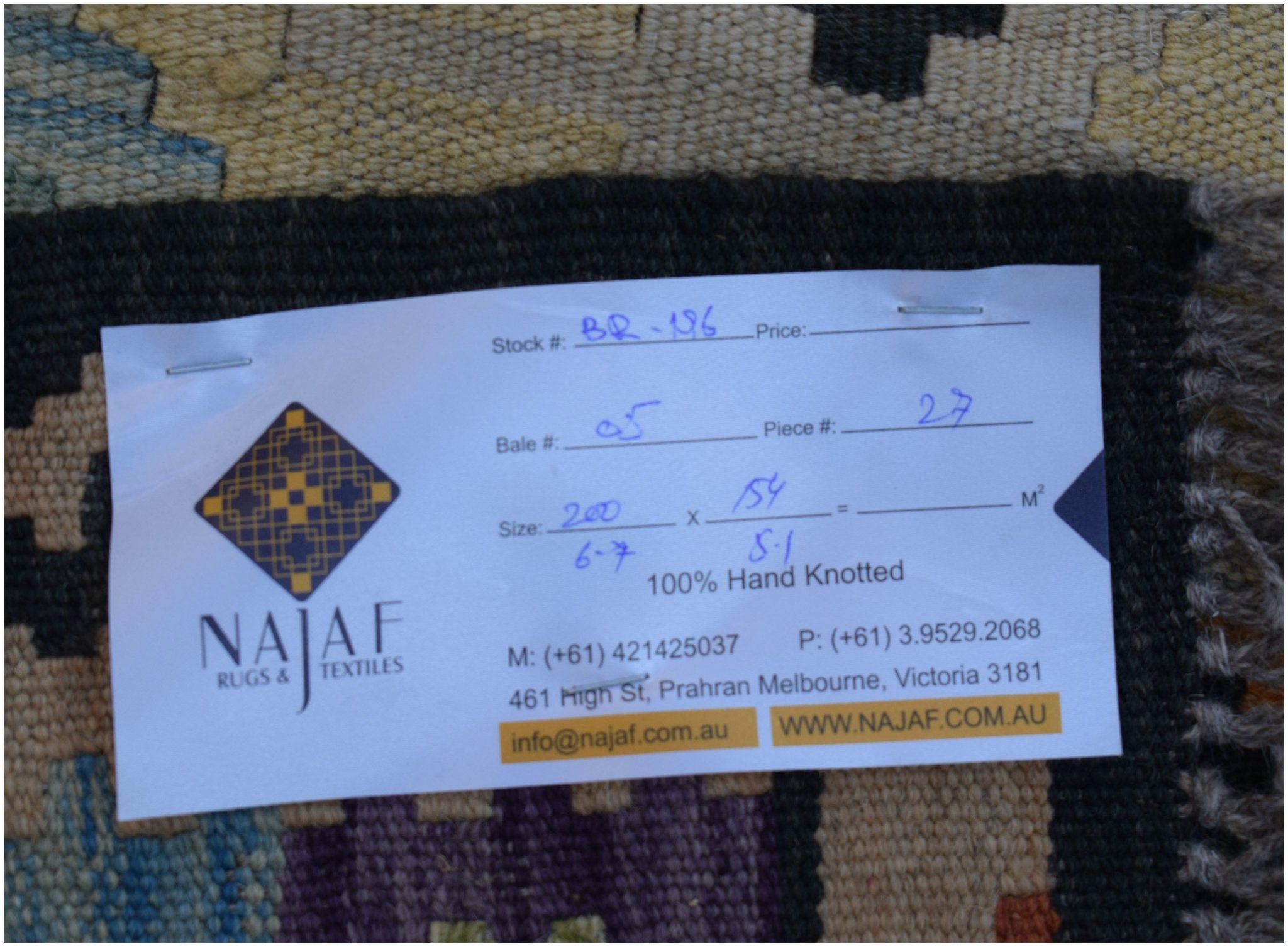 Handmade Afghan Maimana Kilim | 200 x 154 cm | 6'7" x 5'1" - Najaf Rugs & Textile