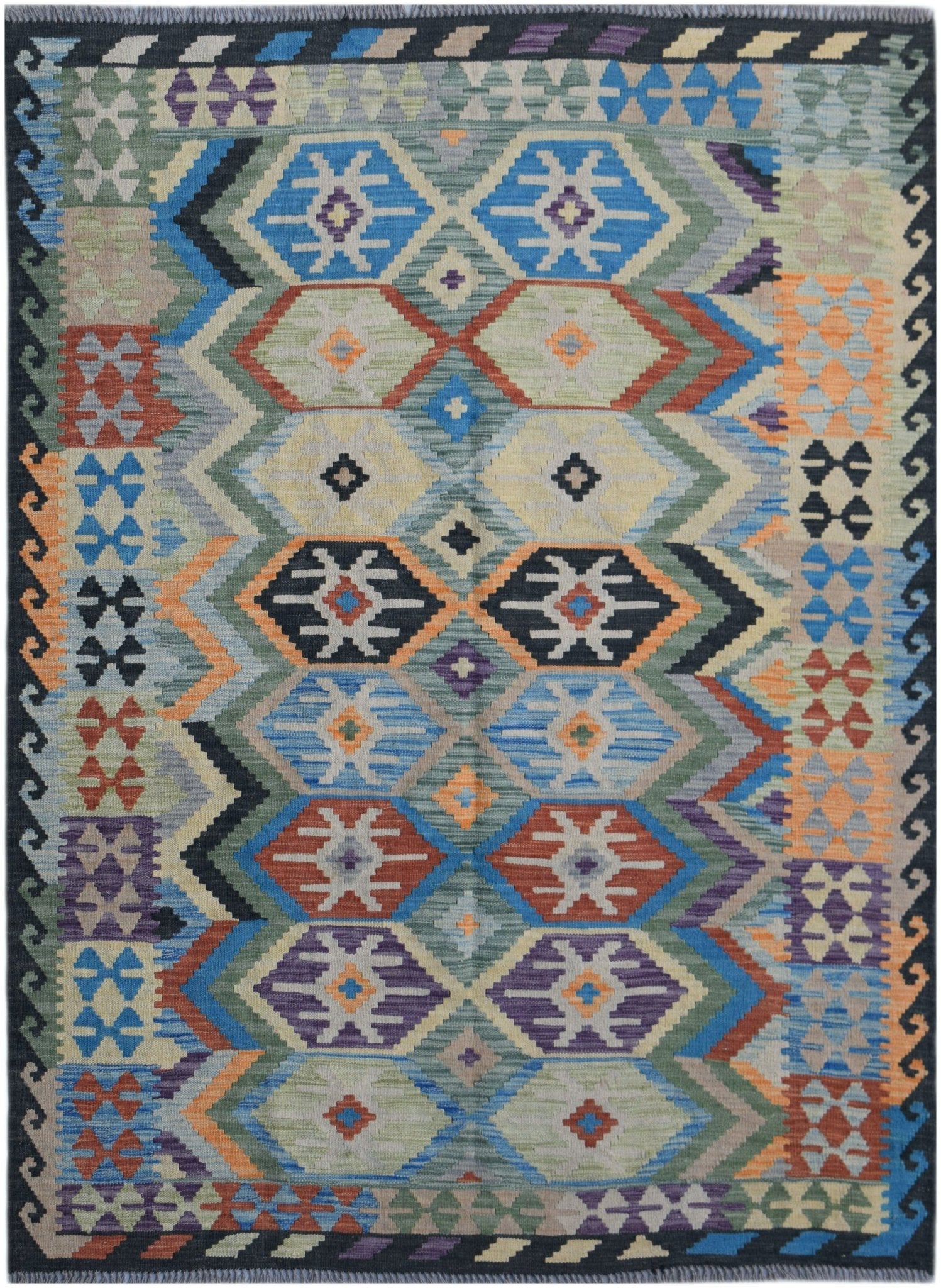 Handmade Afghan Maimana Kilim | 200 x 154 cm | 6'7" x 5'1" - Najaf Rugs & Textile