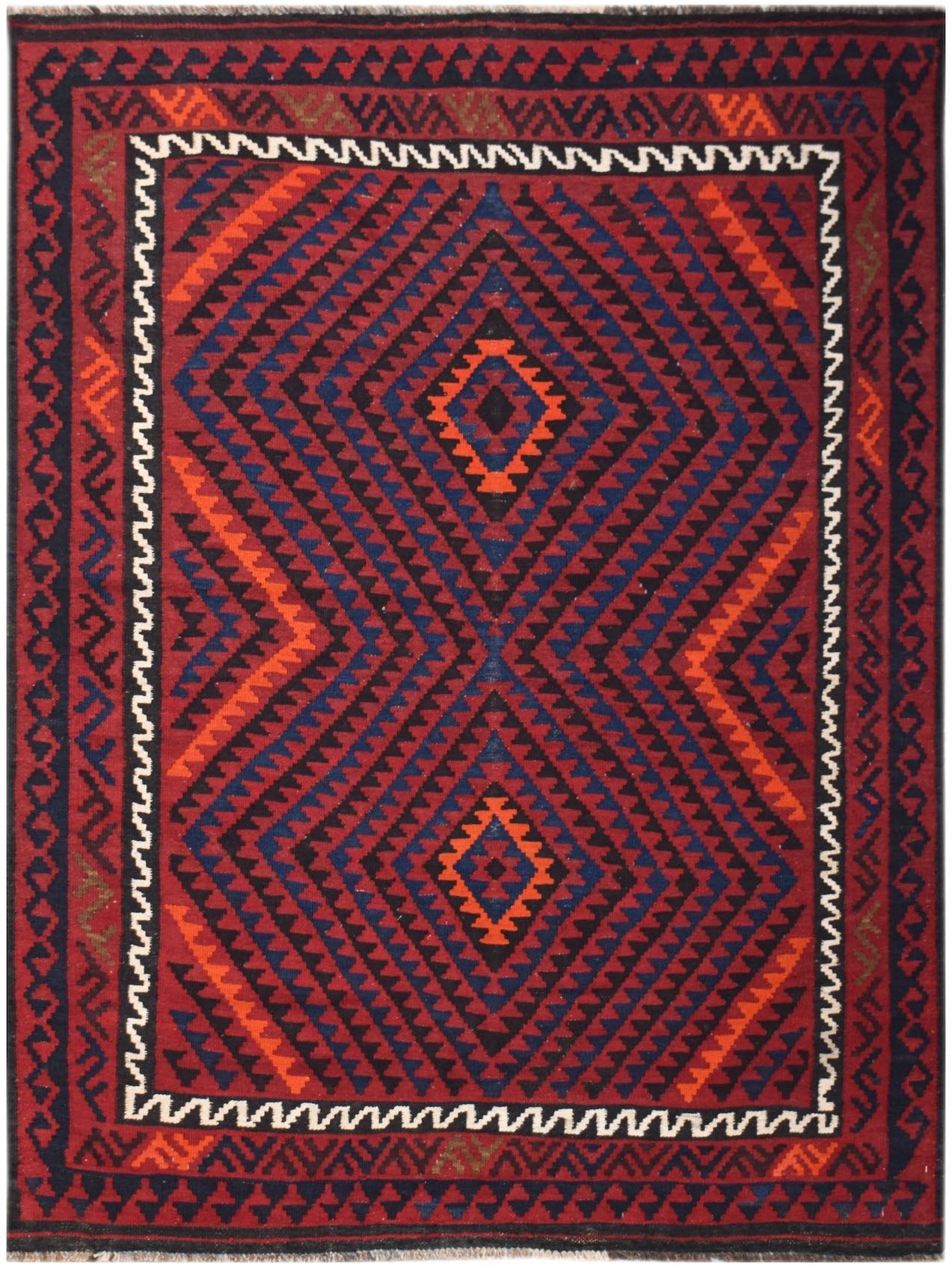 Handmade Afghan Maimana Kilim | 201 x 150 cm | 6'7" x 4'11" - Najaf Rugs & Textile