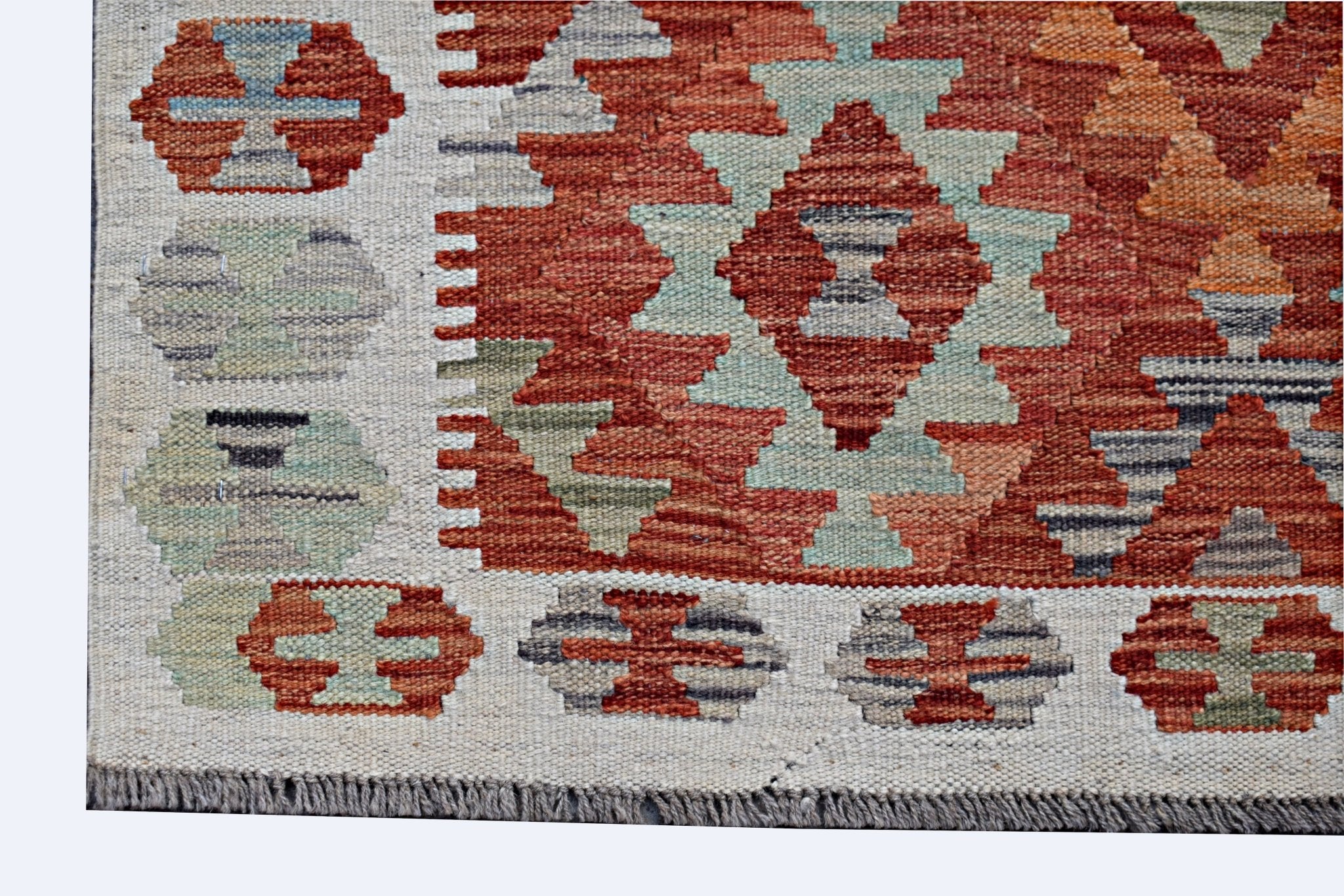 Handmade Afghan Maimana Kilim | 203 x 160 cm | 6'8" x 5'3" - Najaf Rugs & Textile