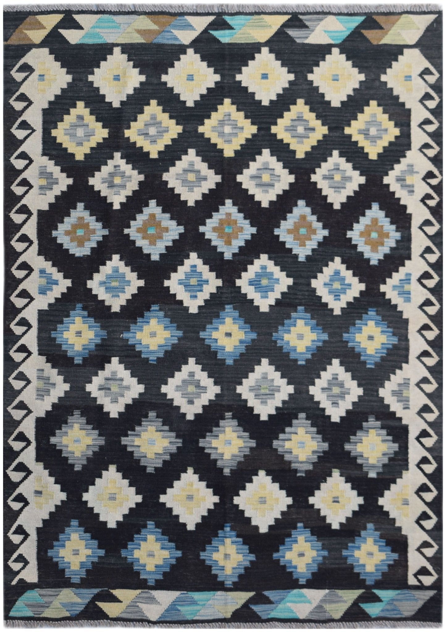 Handmade Afghan Maimana Kilim | 205 x 148 cm | 6'9" x 4'11" - Najaf Rugs & Textile