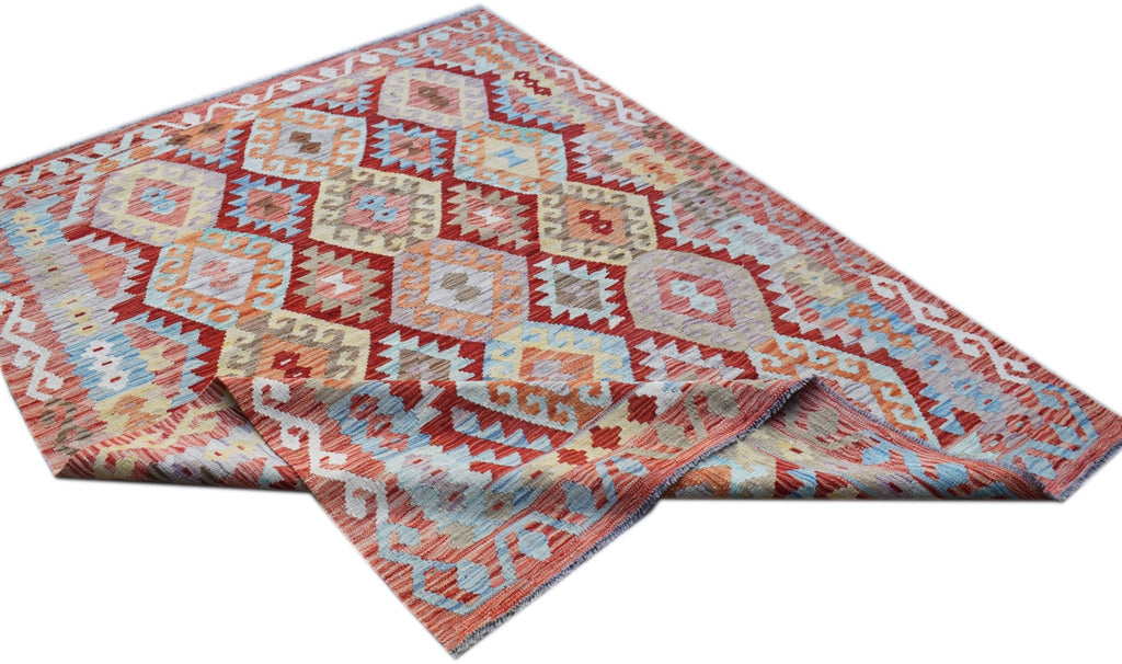 Handmade Afghan Maimana Kilim | 205 x 156 cm | 6'9" x 5'2" - Najaf Rugs & Textile