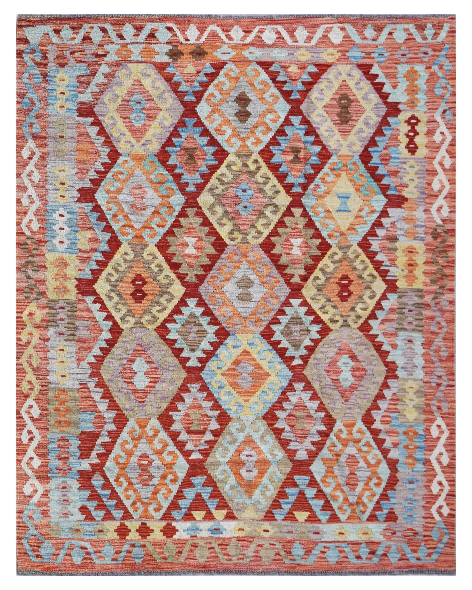Handmade Afghan Maimana Kilim | 205 x 156 cm | 6'9" x 5'2" - Najaf Rugs & Textile