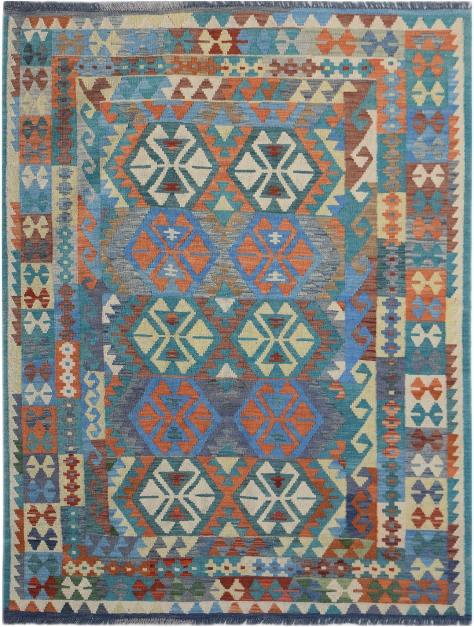 Handmade Afghan Maimana Kilim | 206 x 153 cm | 6'8" x 5'1" - Najaf Rugs & Textile