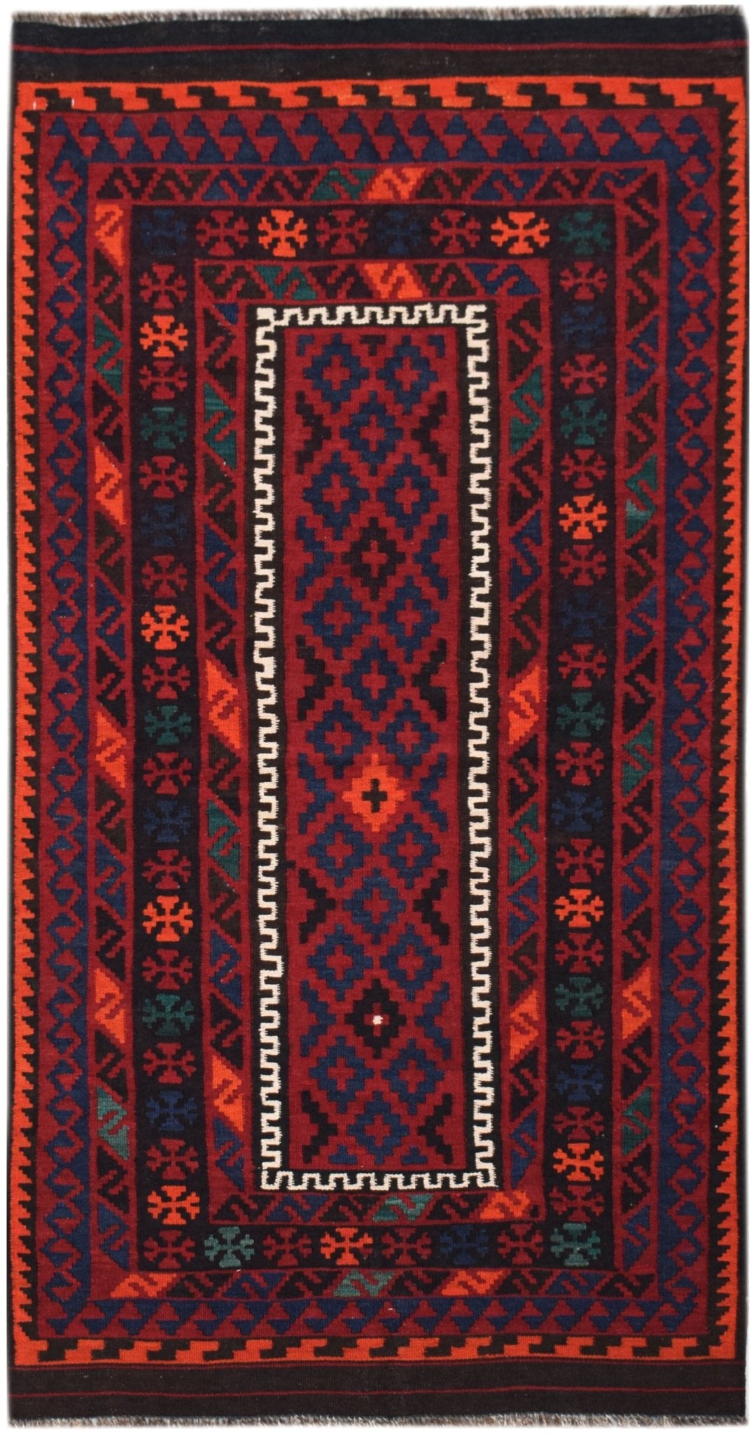 Handmade Afghan Maimana Kilim | 207 x 108 cm | 6'9" x 3'6" - Najaf Rugs & Textile