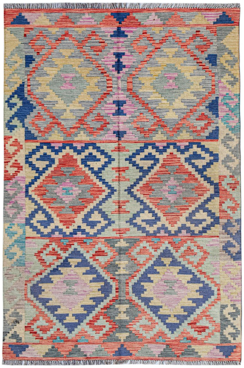 Handmade Afghan Maimana Kilim | 217 x 145 cm | 7'2" x 4'9" - Najaf Rugs & Textile