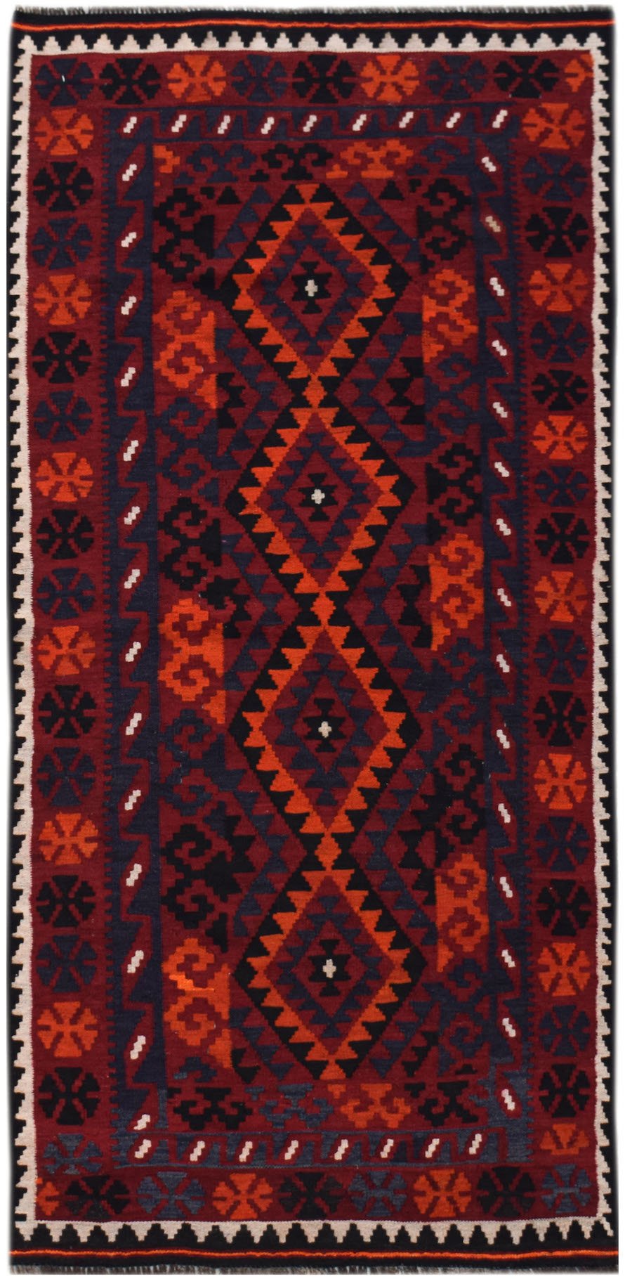 Handmade Afghan Maimana Kilim | 218 x 102 cm | 7'2" x 3'4" - Najaf Rugs & Textile