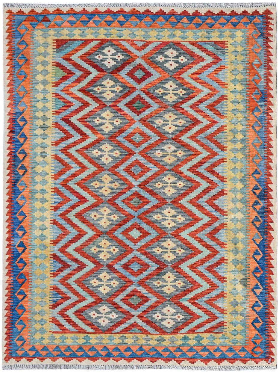 Handmade Afghan Maimana Kilim | 230 x 179 cm | 7'7" x 5'11" - Najaf Rugs & Textile