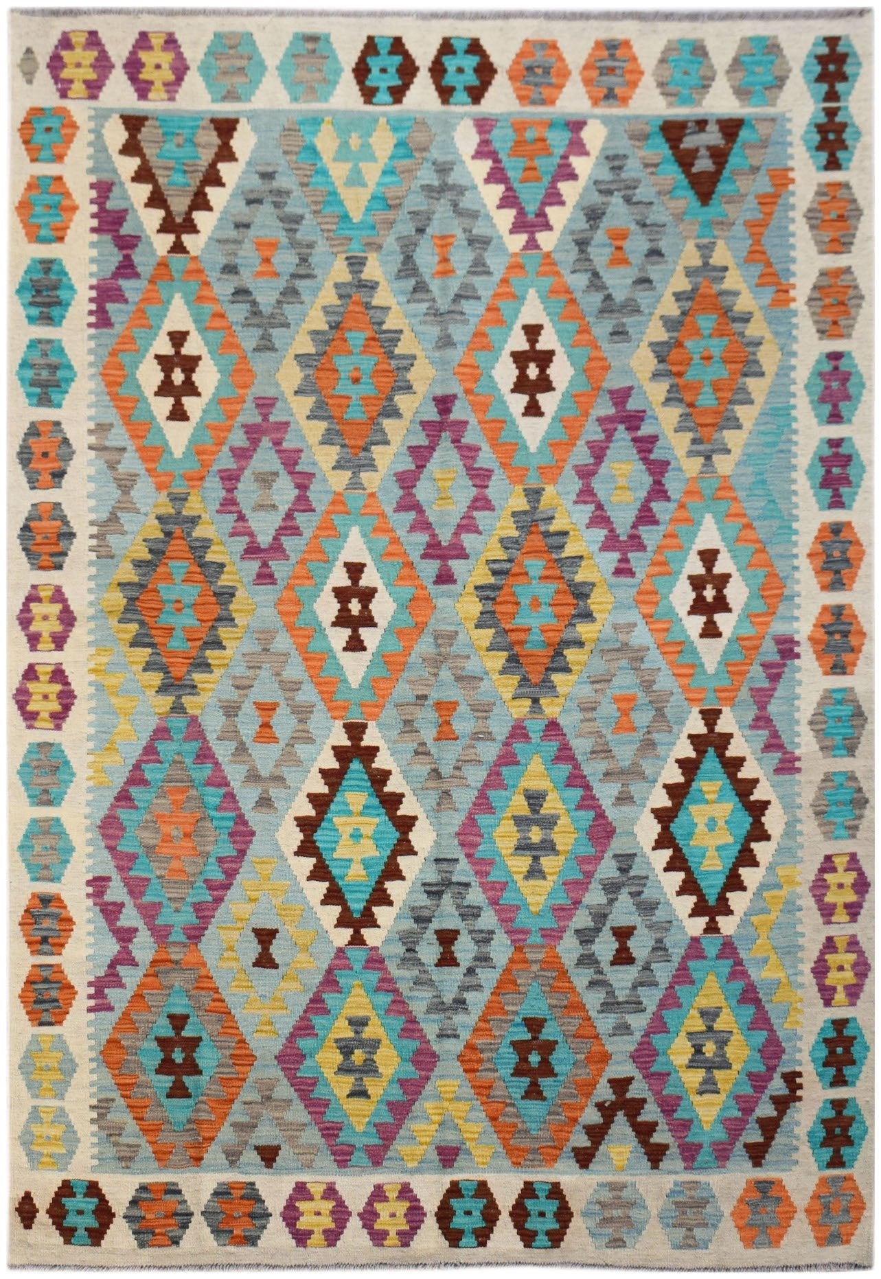 Handmade Afghan Maimana Kilim | 237 x 169 cm | 7'10" x 5'7" - Najaf Rugs & Textile