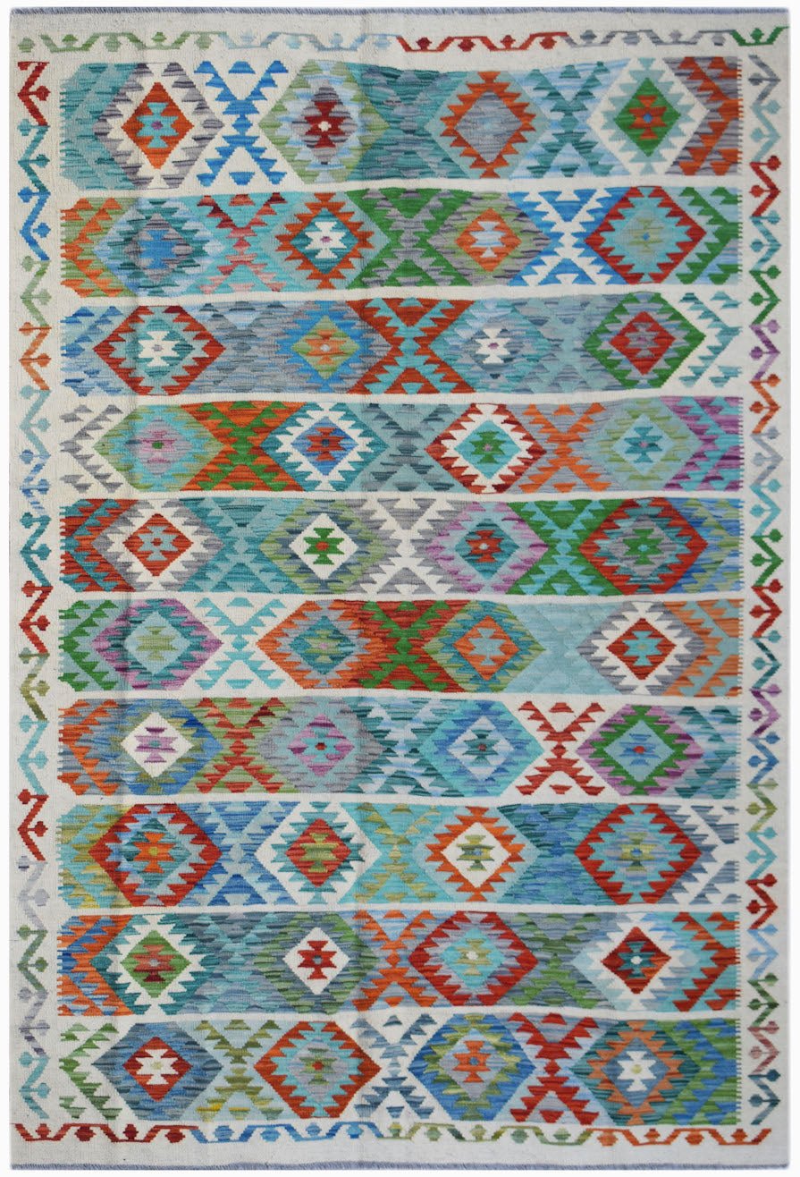 Handmade Afghan Maimana Kilim | 238 x 171 cm | 7'10" x 5'8" - Najaf Rugs & Textile