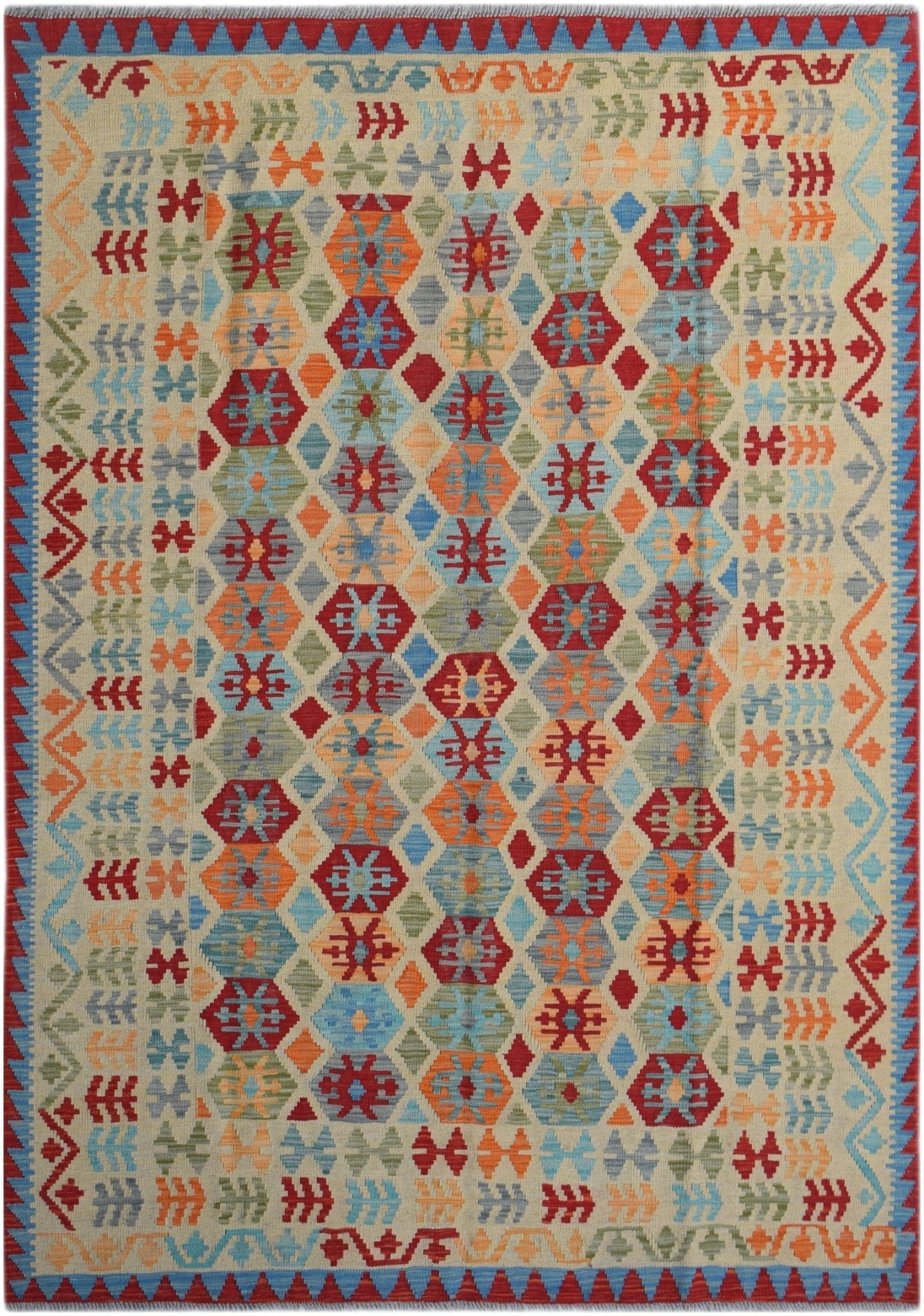 Handmade Afghan Maimana Kilim | 238 x 176 cm | 7'9" x 5'10" - Najaf Rugs & Textile