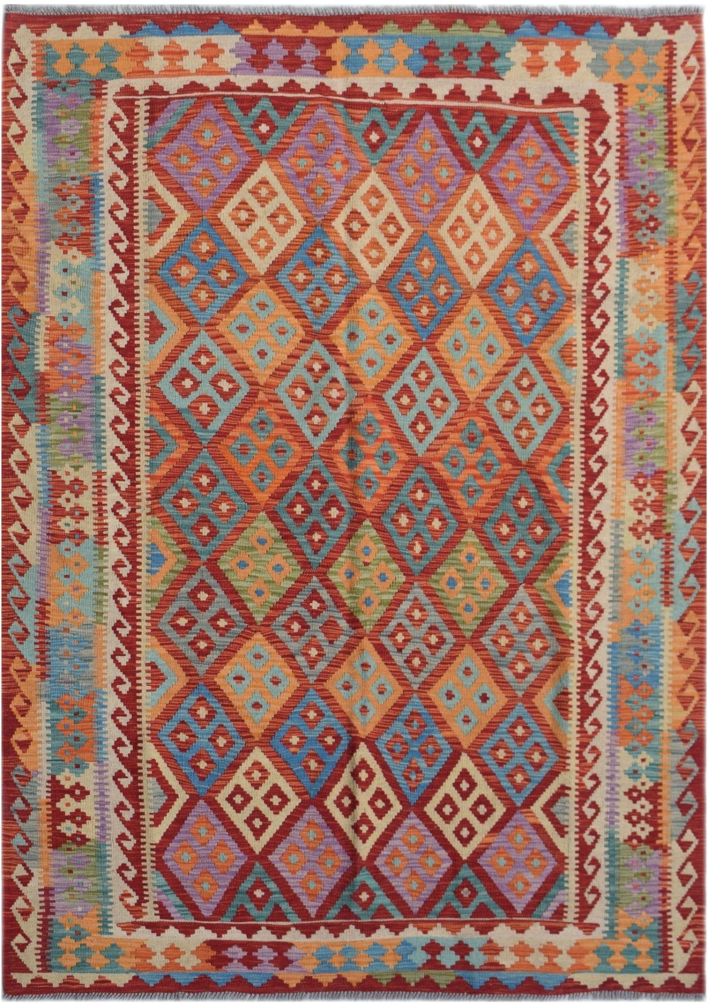 Handmade Afghan Maimana Kilim | 238 x 177 cm | 7'10" x 5'10" - Najaf Rugs & Textile