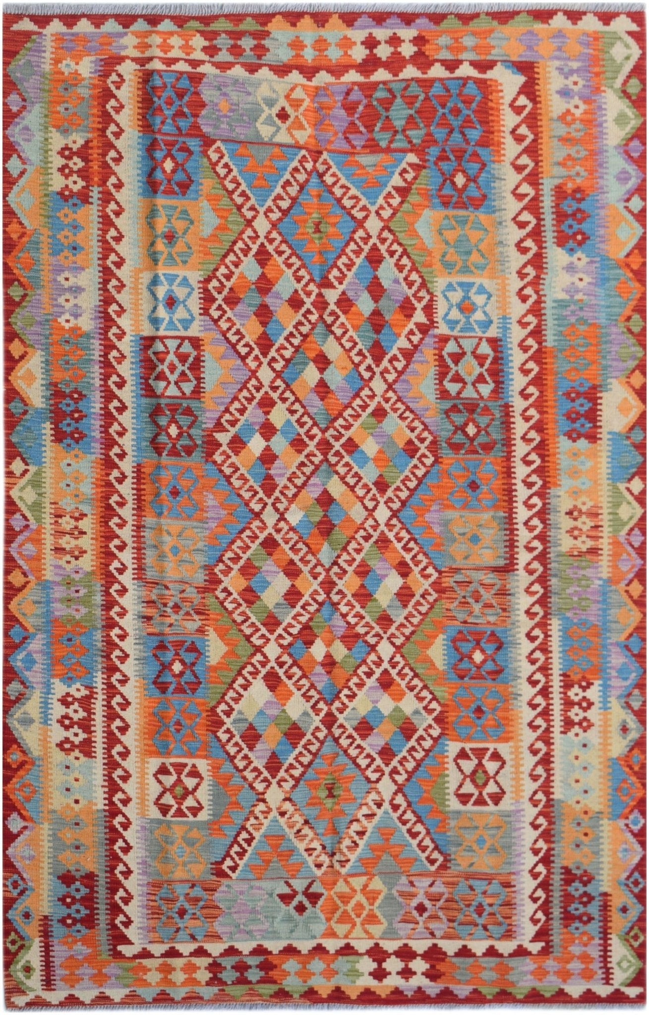Handmade Afghan Maimana Kilim | 241 x 162 cm | 7'11" x 5'4" - Najaf Rugs & Textile
