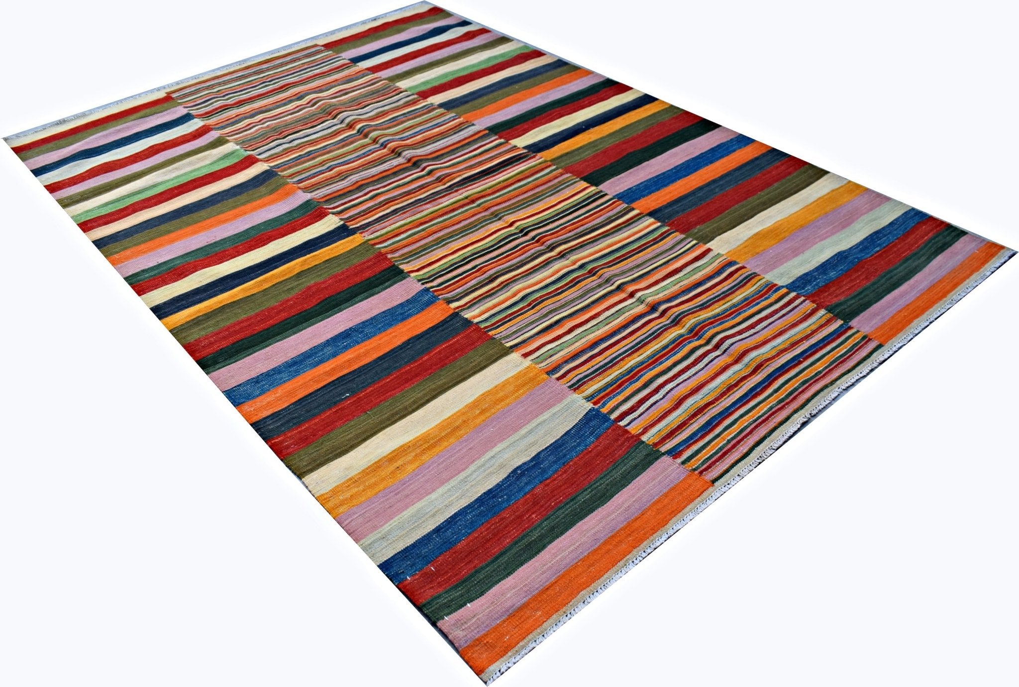 Handmade Afghan Maimana Kilim | 245 x 173 cm | 8'1" x 5'9" - Najaf Rugs & Textile