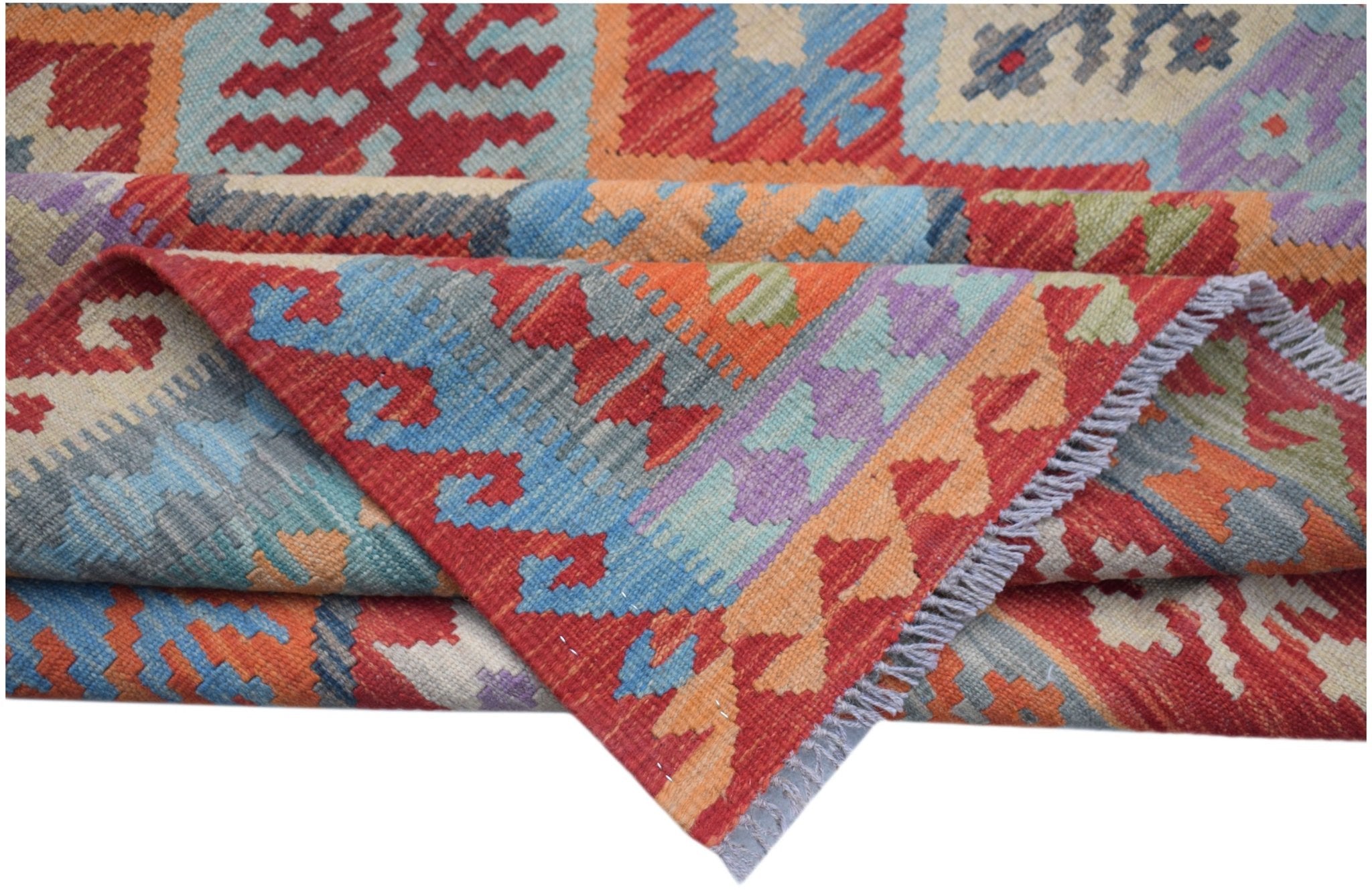 Handmade Afghan Maimana Kilim | 247 x 168 cm | 8'1" x 5'6" - Najaf Rugs & Textile