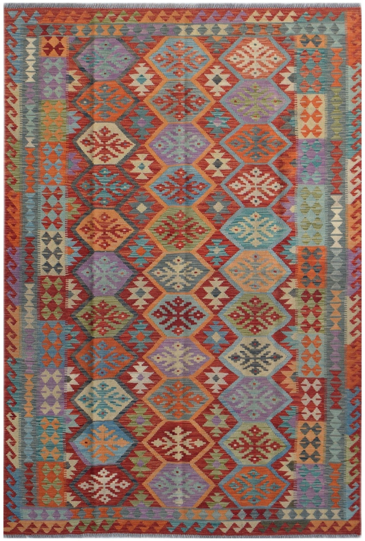 Handmade Afghan Maimana Kilim | 247 x 168 cm | 8'1" x 5'6" - Najaf Rugs & Textile