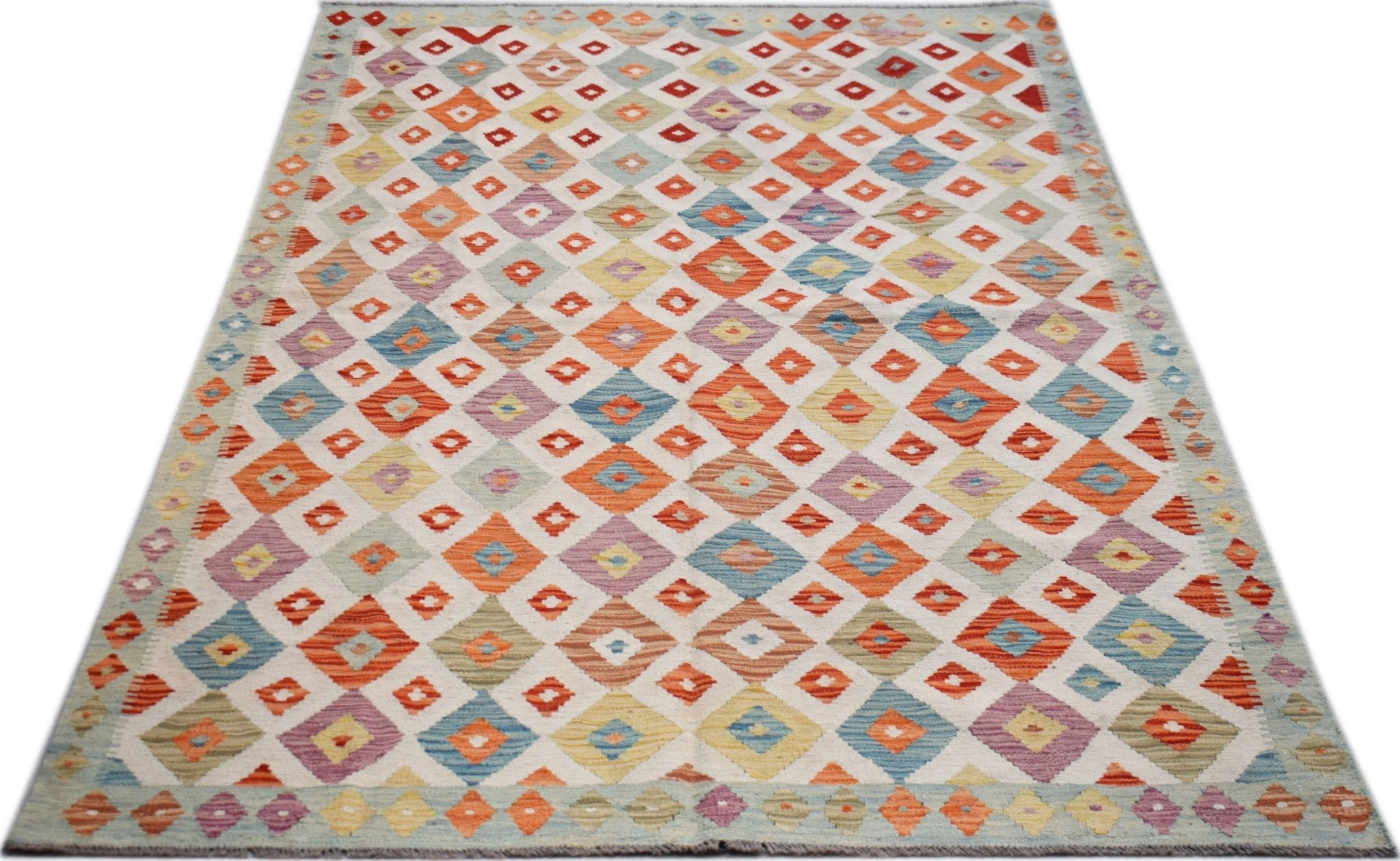 Handmade Afghan Maimana Kilim | 247 x 176 cm | 8'2" x 5'9" - Najaf Rugs & Textile