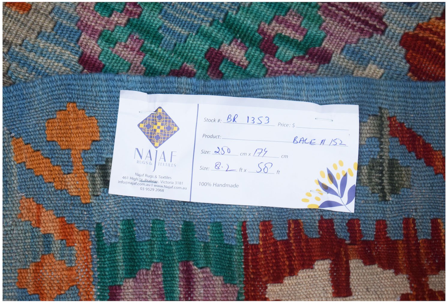 Handmade Afghan Maimana Kilim | 250 x 174 cm | 8'2" x 5'8" - Najaf Rugs & Textile