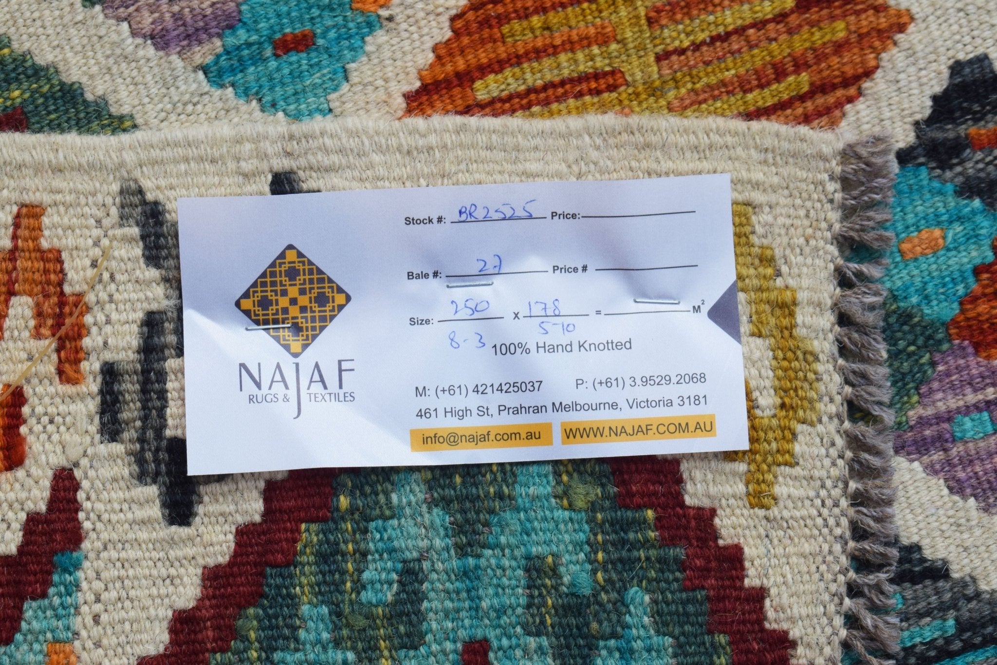 Handmade Afghan Maimana Kilim | 250 x 178 cm | 8'3" x 5'10" - Najaf Rugs & Textile