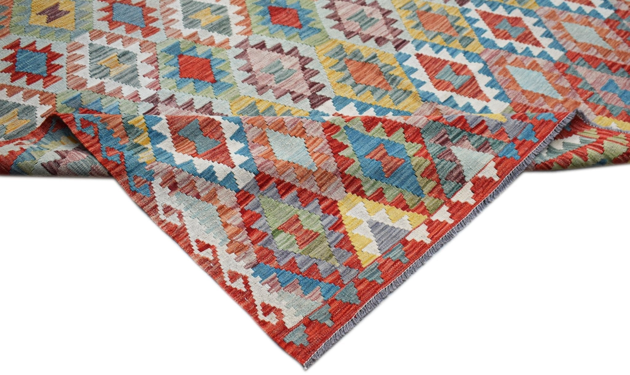 Handmade Afghan Maimana Kilim | 254 x 206 cm | 8'4" x 6'9" - Najaf Rugs & Textile