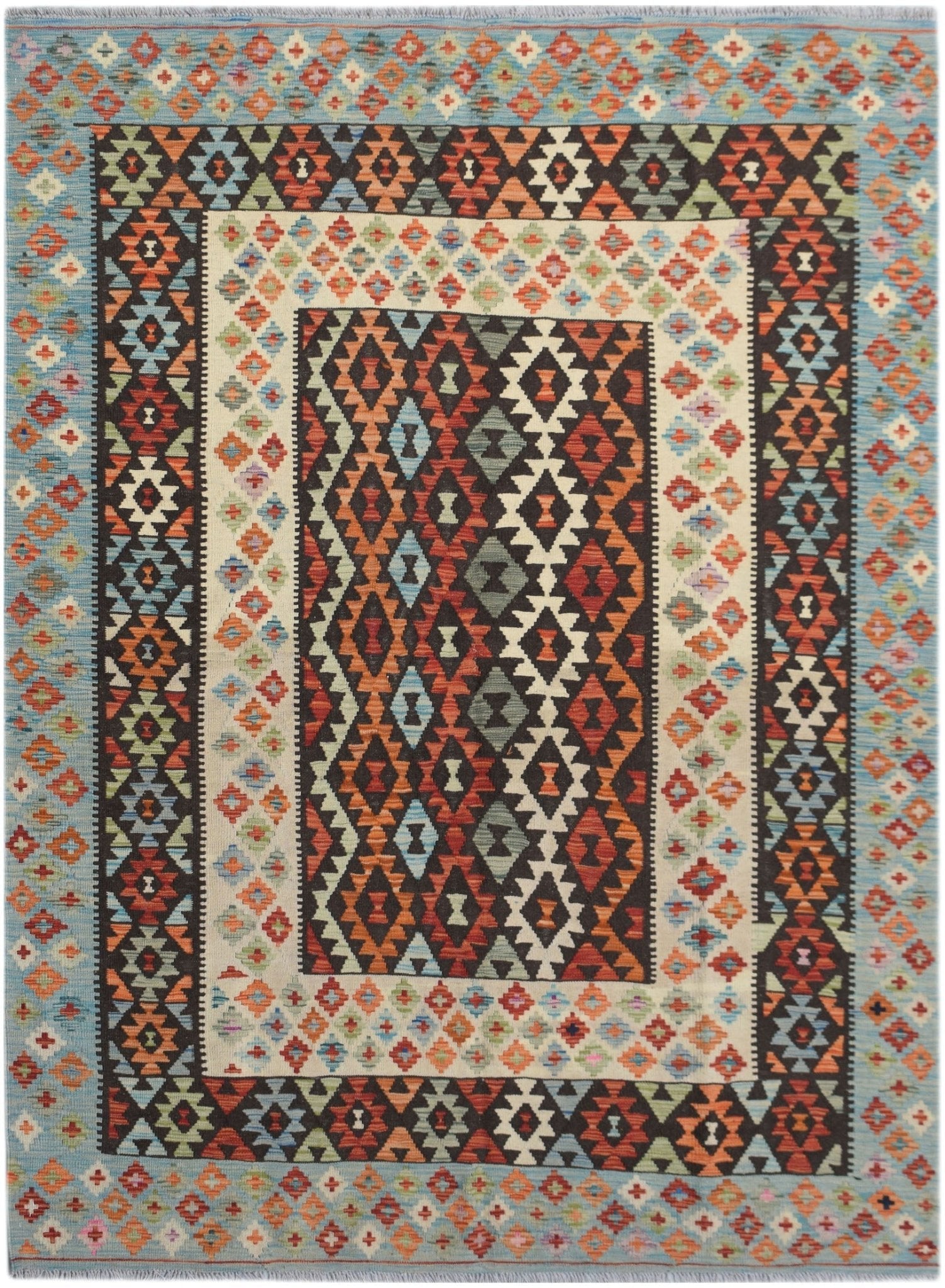 Handmade Afghan Maimana Kilim | 257 x 200 cm | 8'6" x 6'7" - Najaf Rugs & Textile