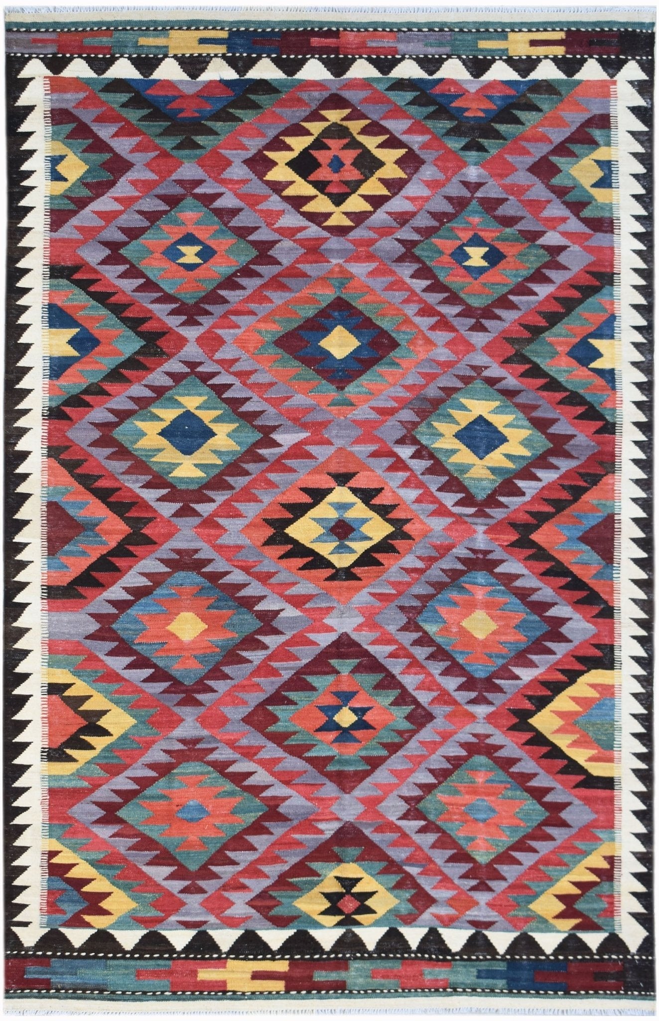 Handmade Afghan Maimana Kilim | 266 x 169 cm | 8'9" x 5'7" - Najaf Rugs & Textile
