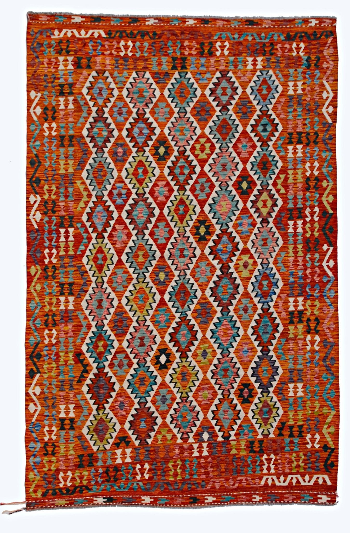 Handmade Afghan Maimana Kilim | 287 x 200 cm | 9'5" x 6'8" - Najaf Rugs & Textile