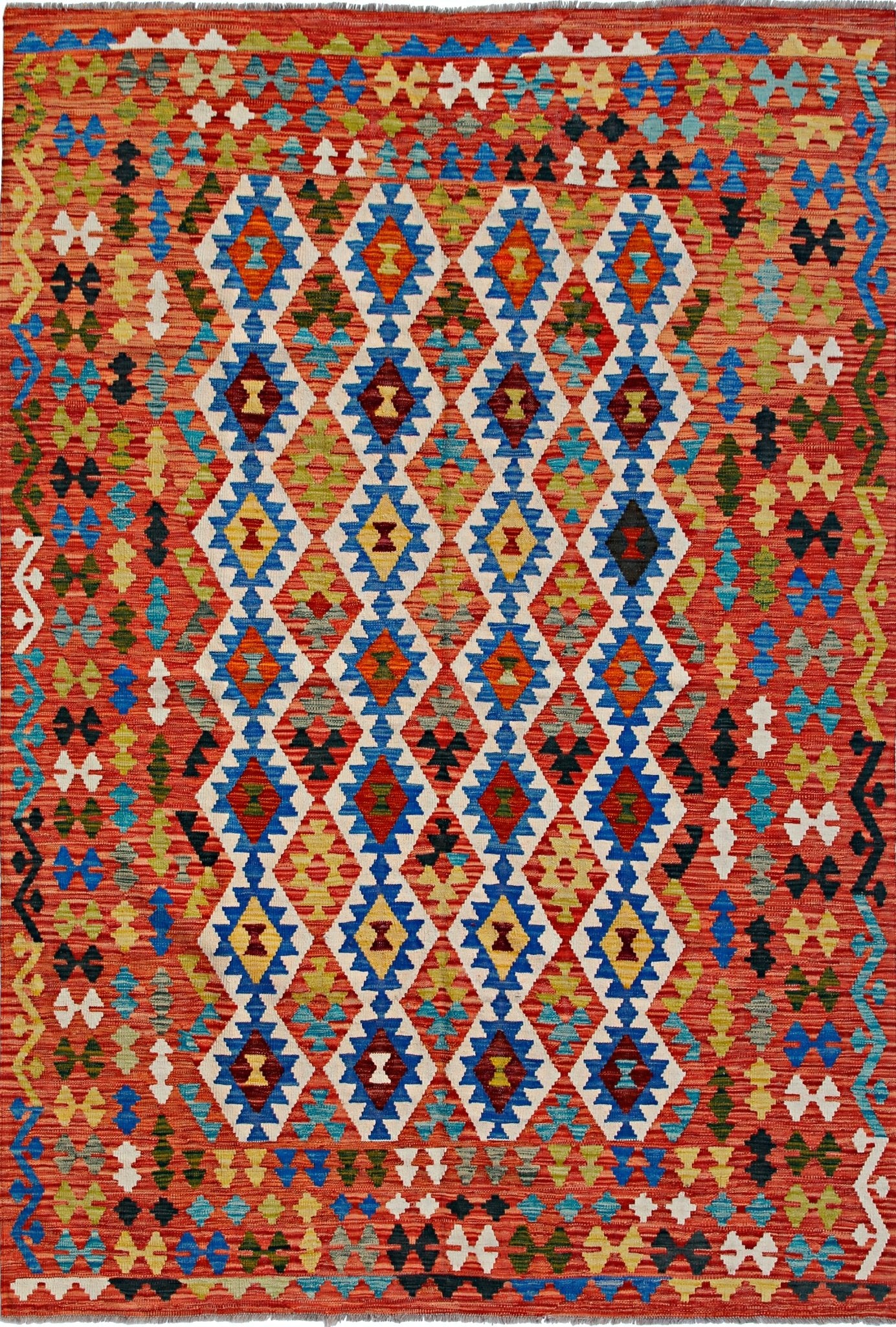 Handmade Afghan Maimana Kilim | 288 x 200 cm | 9'6" x 6'7" - Najaf Rugs & Textile