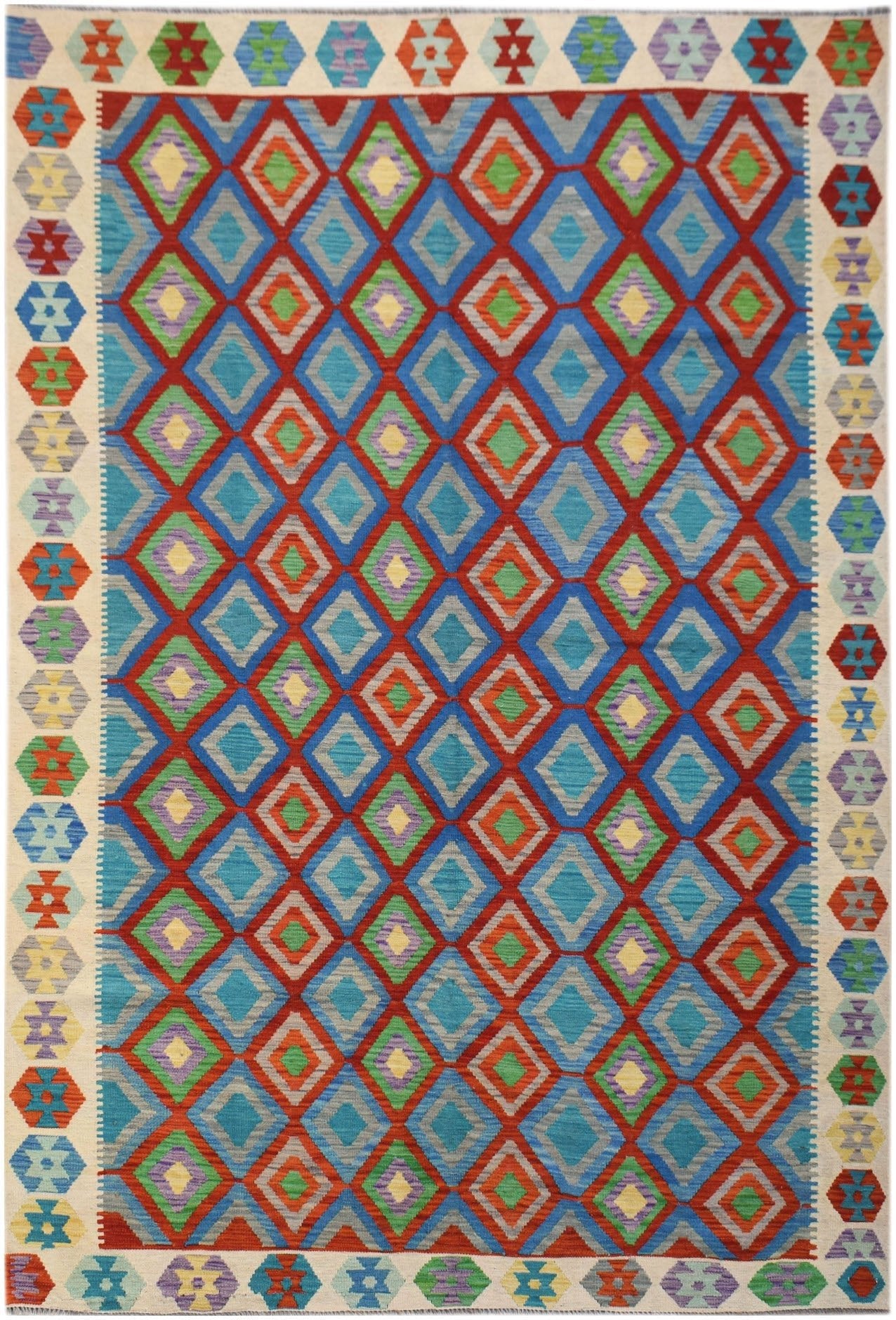 Handmade Afghan Maimana Kilim | 289 x 207 cm | 9'6" x 6'10" - Najaf Rugs & Textile