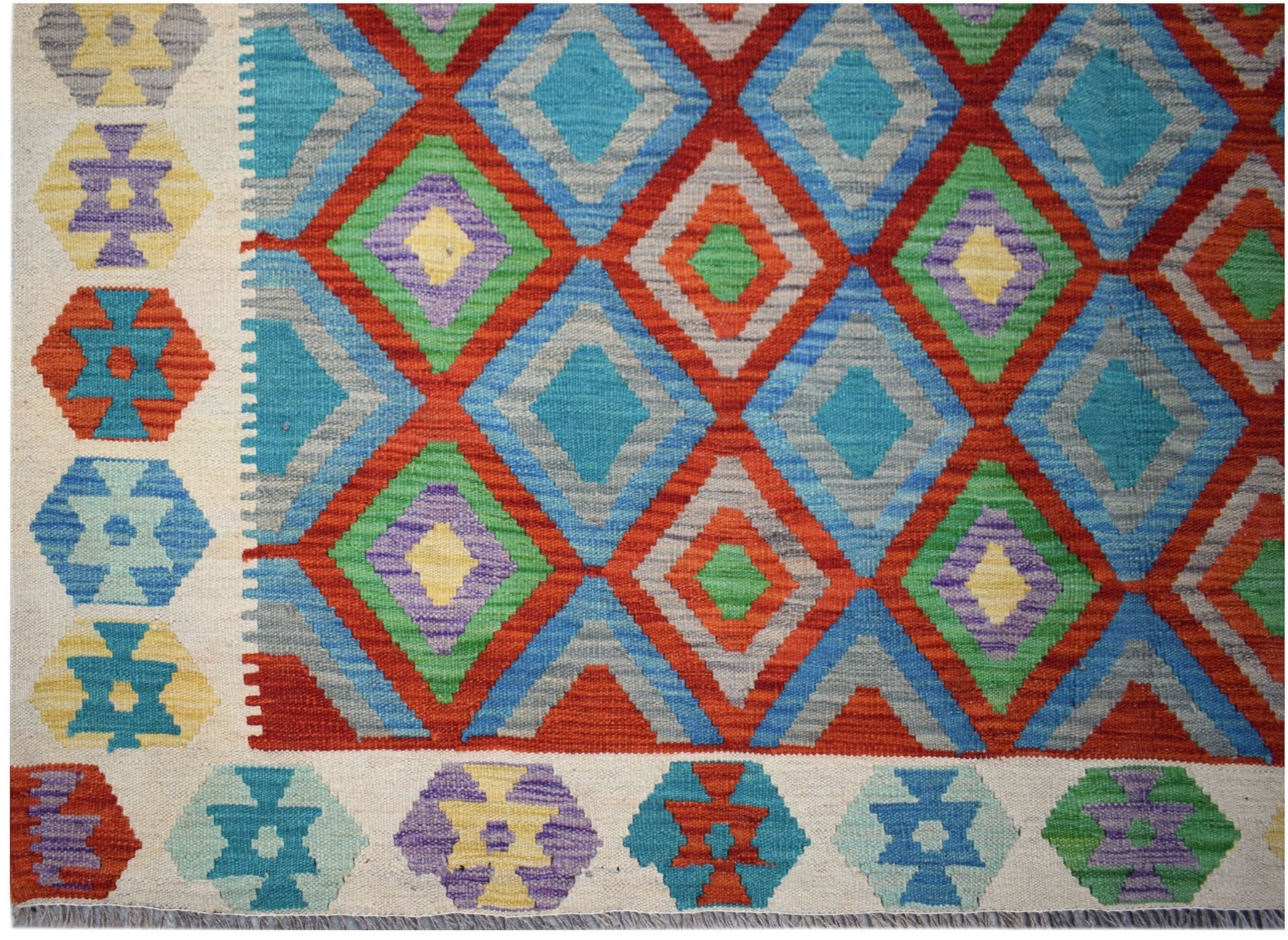 Handmade Afghan Maimana Kilim | 289 x 207 cm | 9'6" x 6'10" - Najaf Rugs & Textile