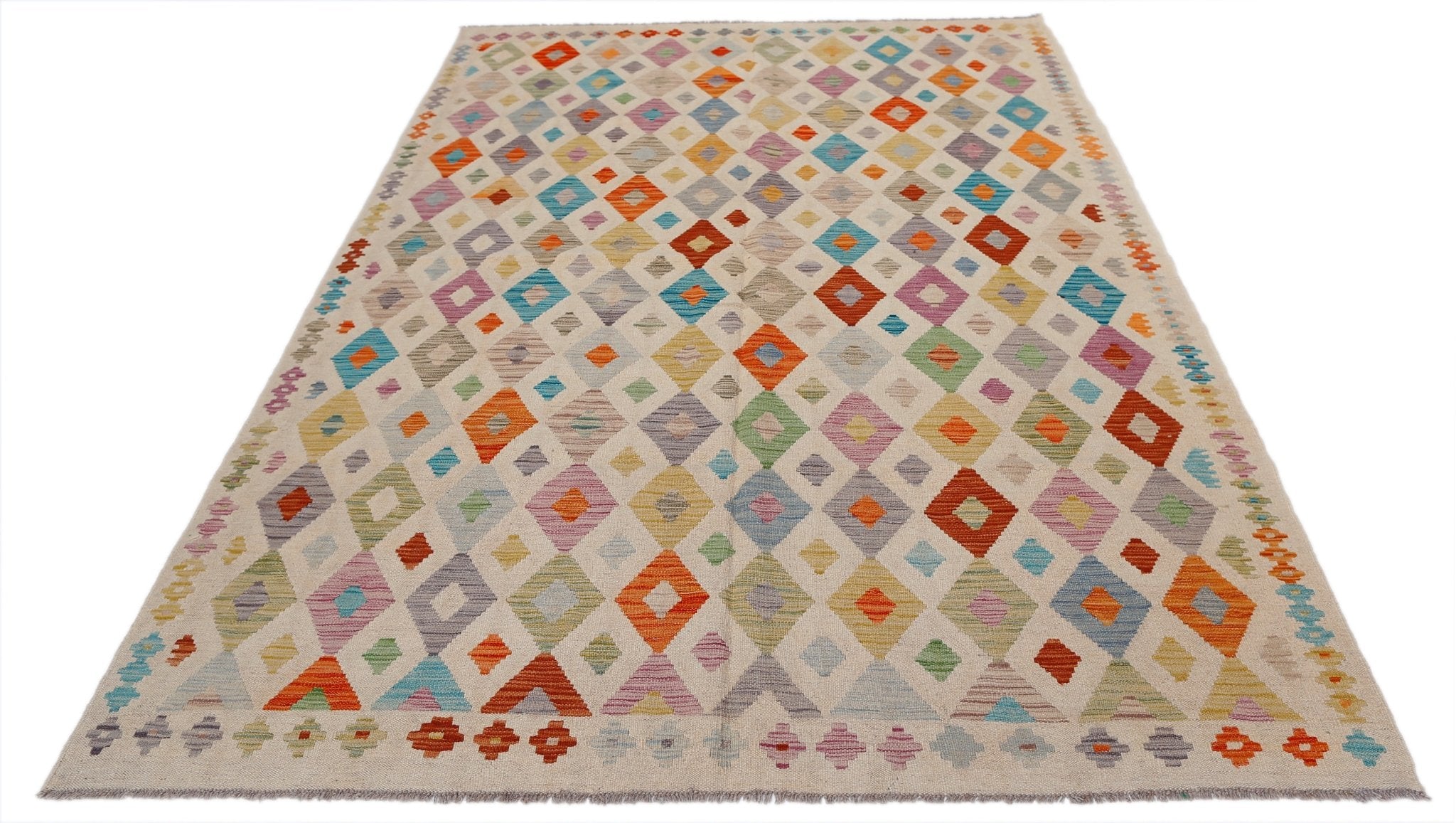 Handmade Afghan Maimana Kilim | 290 x 203 cm | 9'7" x 6'8" - Najaf Rugs & Textile