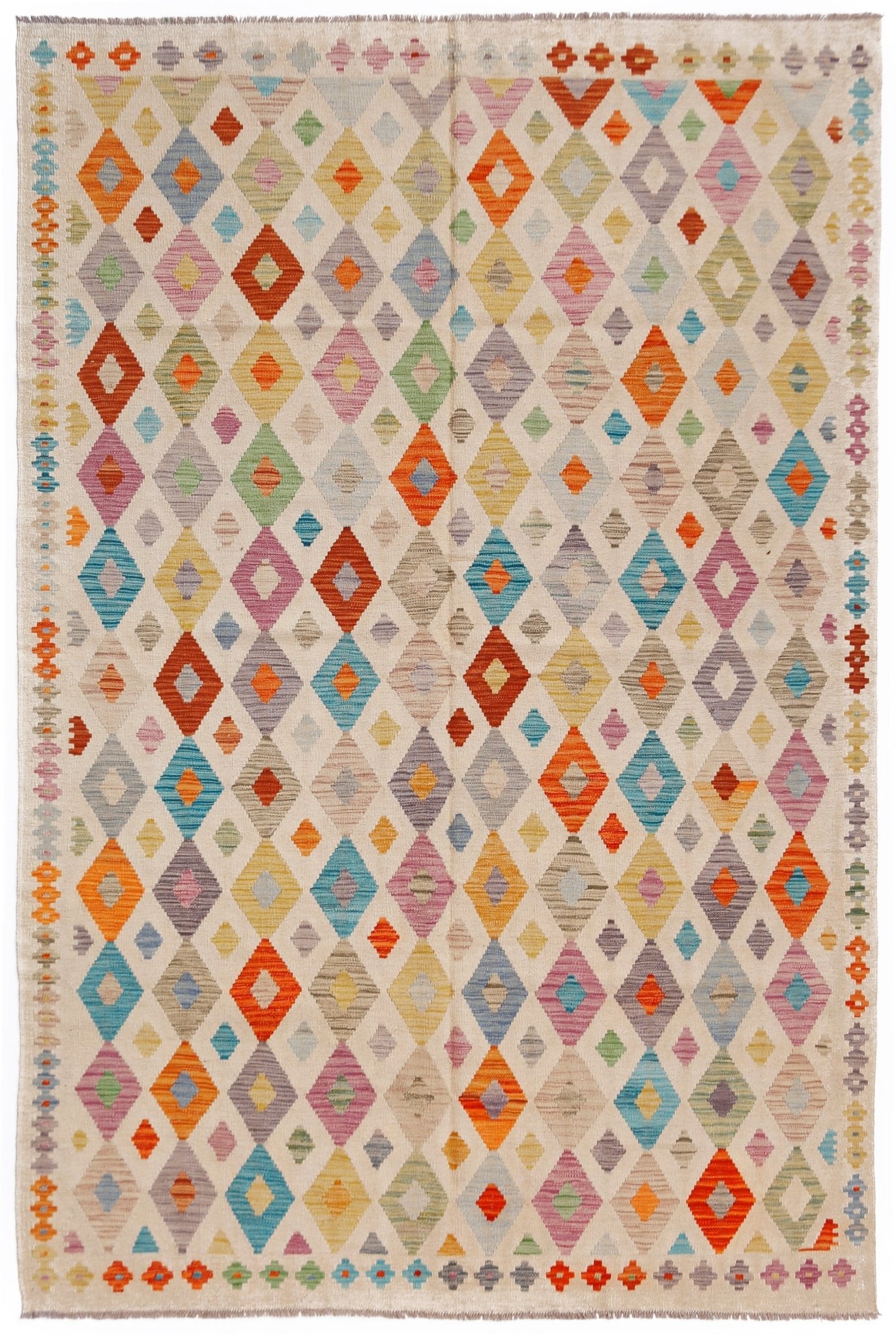 Handmade Afghan Maimana Kilim | 290 x 203 cm | 9'7" x 6'8" - Najaf Rugs & Textile