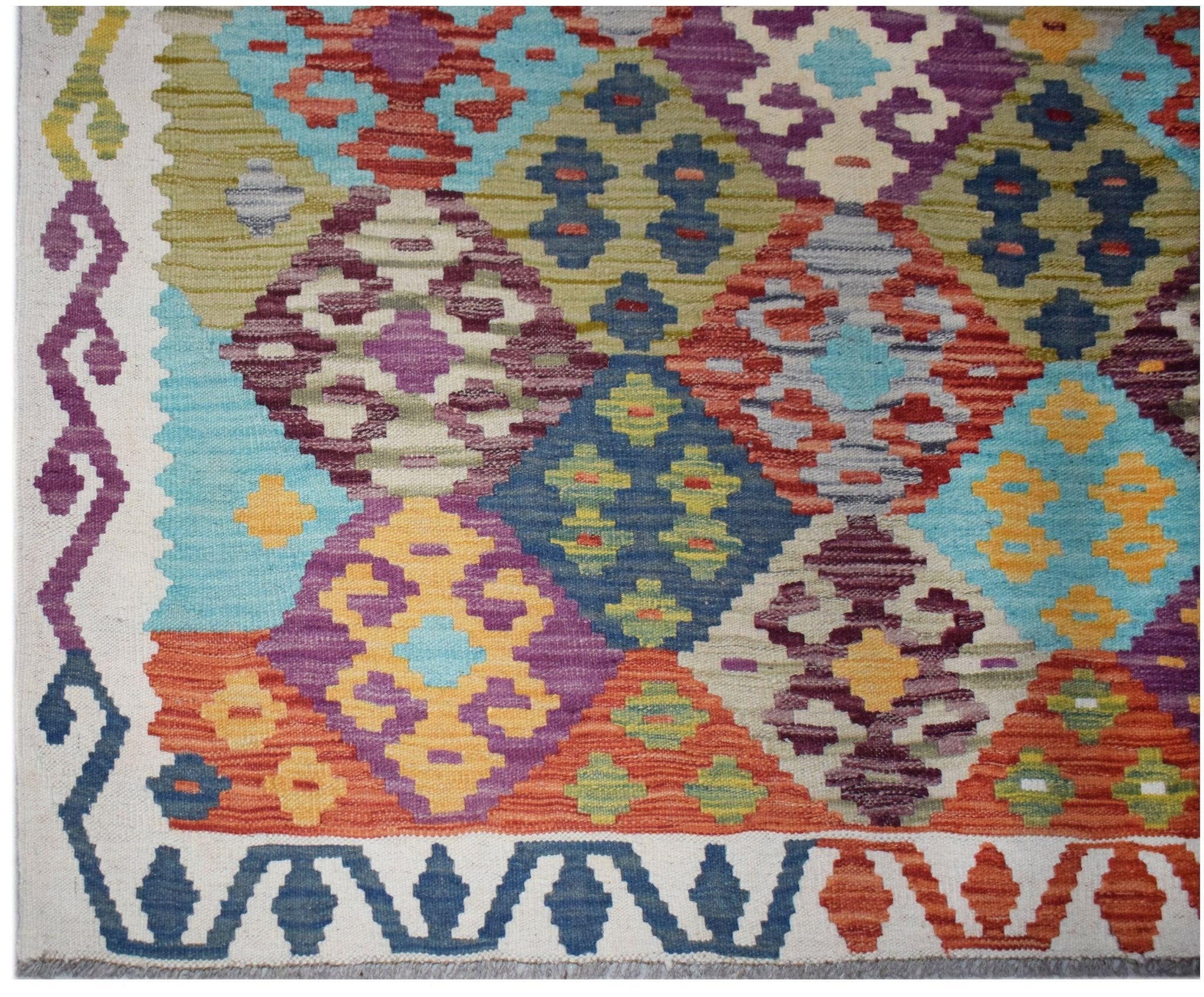 Handmade Afghan Maimana Kilim | 291 x 204 cm | 9'7" x 6'8" - Najaf Rugs & Textile