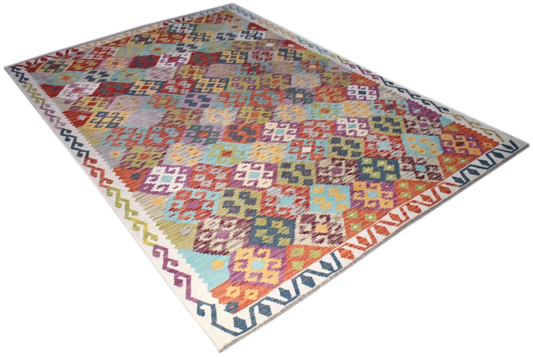 Handmade Afghan Maimana Kilim | 291 x 204 cm | 9'7" x 6'8" - Najaf Rugs & Textile