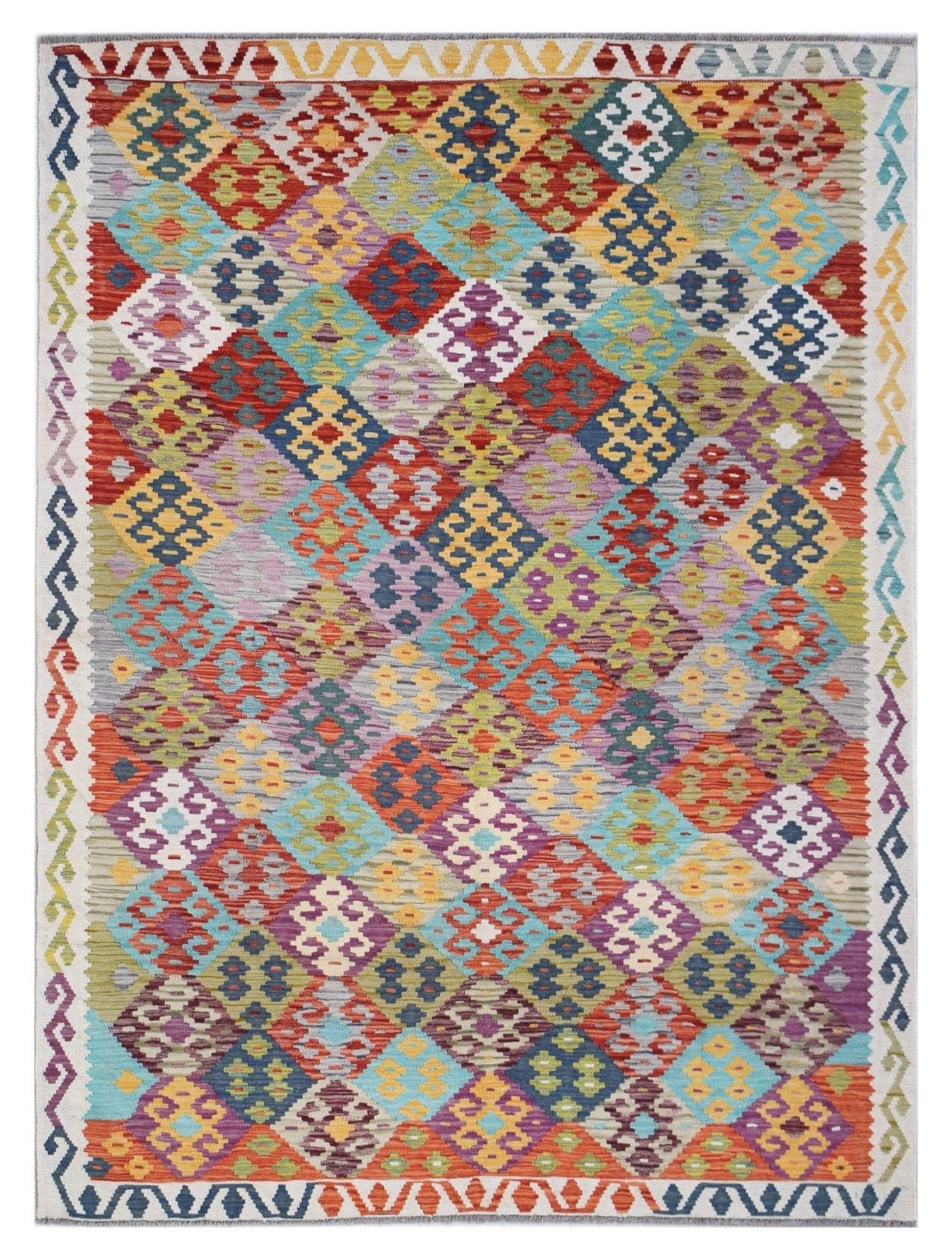 Handmade Afghan Maimana Kilim | 291 x 204 cm | 9'7" x 6'8" - Najaf Rugs & Textile