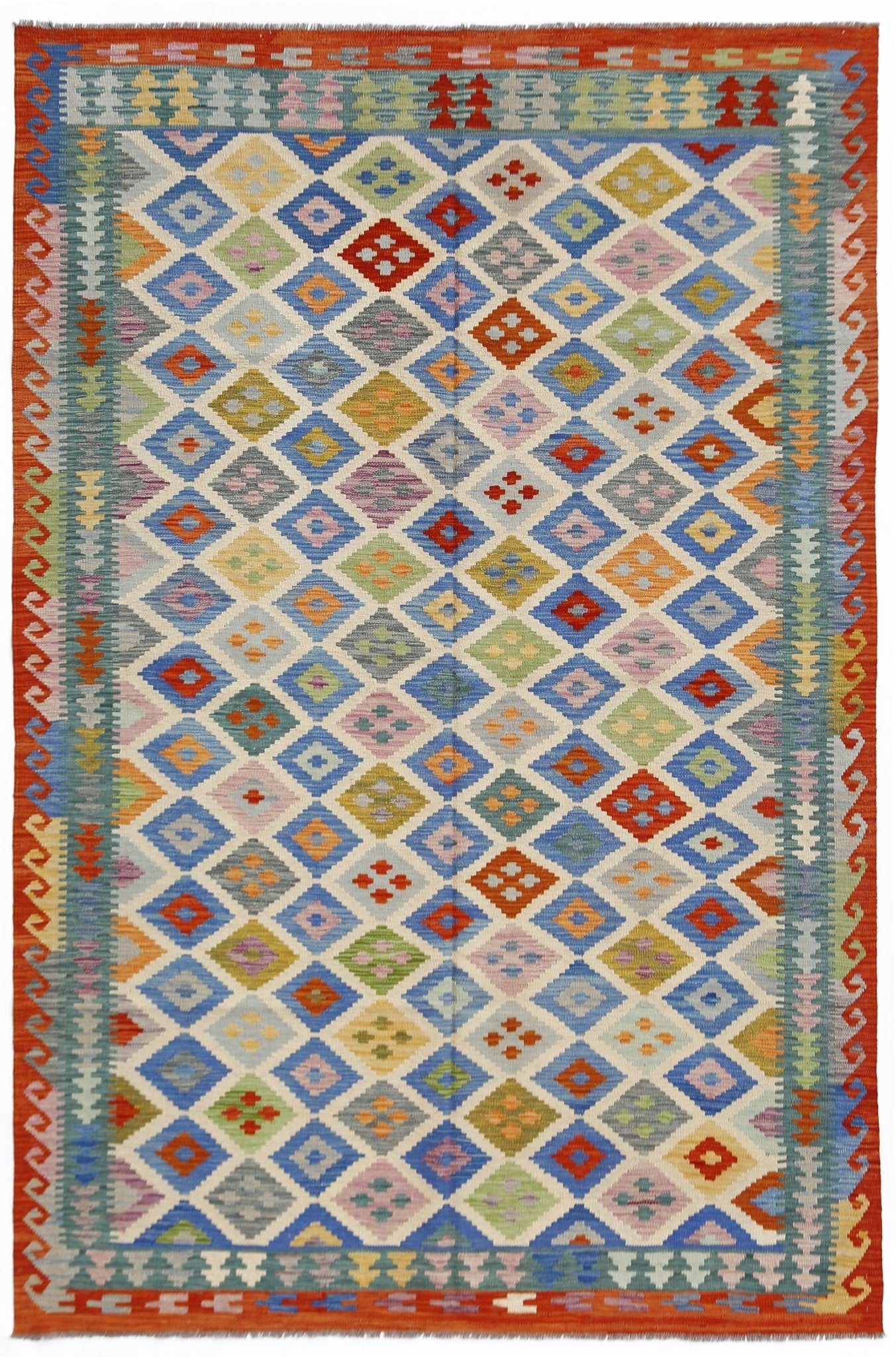 Handmade Afghan Maimana Kilim | 292 x 198 cm | 9'7" x 6'6" - Najaf Rugs & Textile