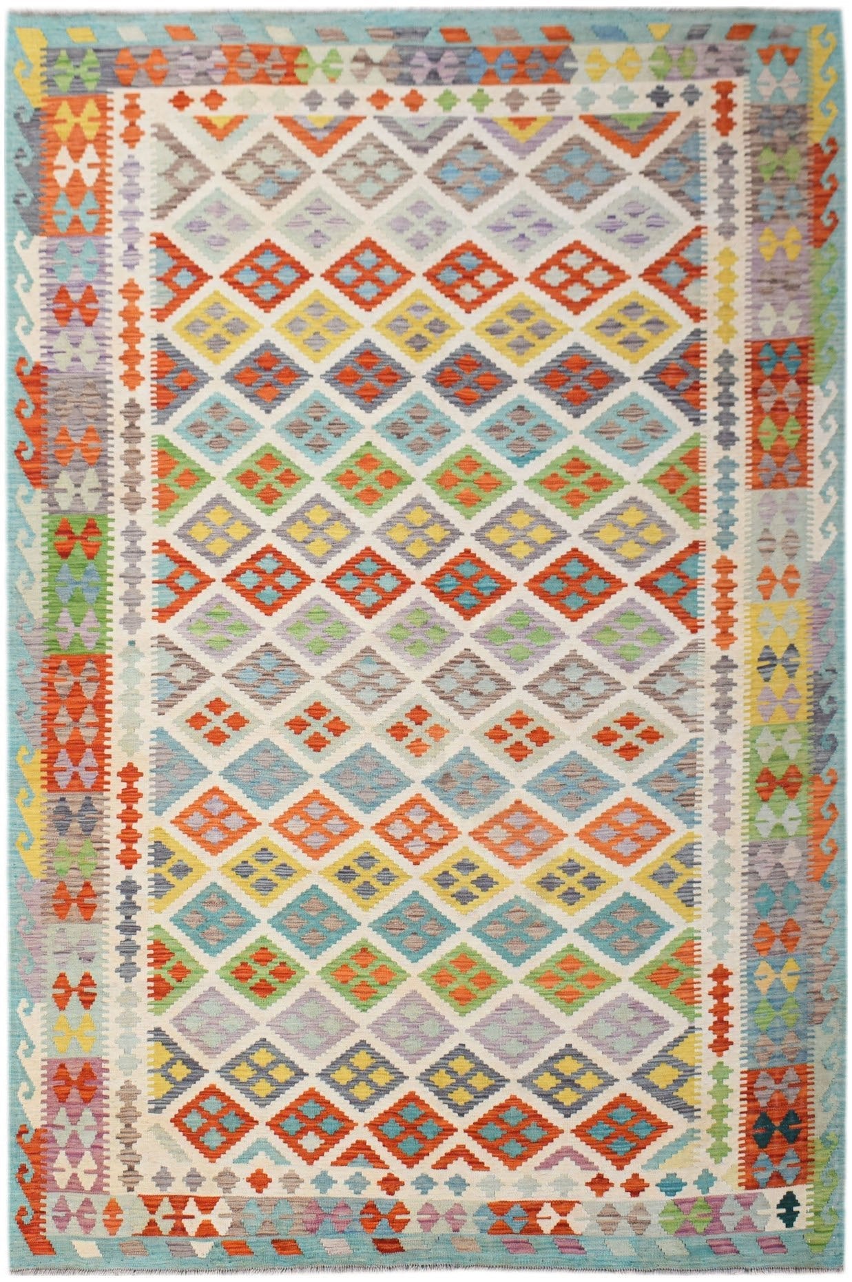 Handmade Afghan Maimana Kilim | 292 x 201 cm | 9'7" x 6'7" - Najaf Rugs & Textile