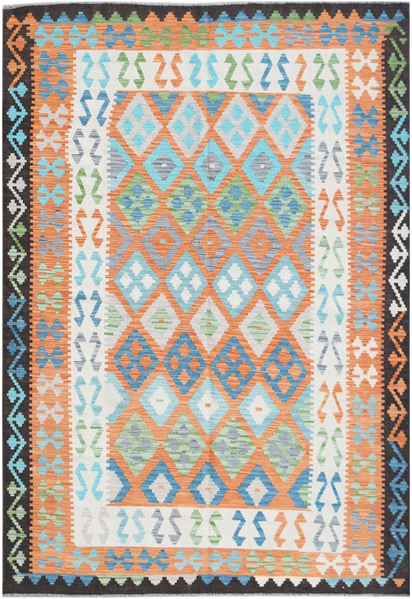 Handmade Afghan Maimana Kilim | 292 x 203 cm | 9'7" x 6'8" - Najaf Rugs & Textile