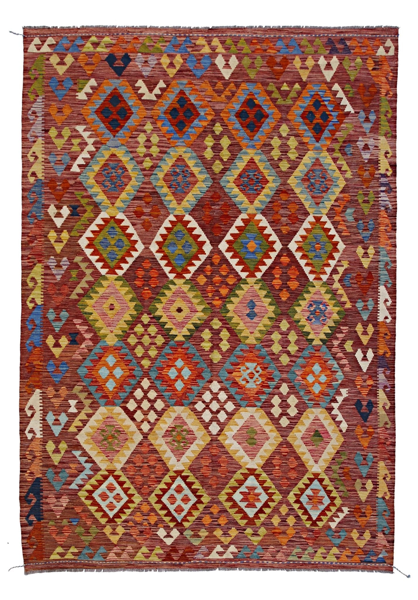 Handmade Afghan Maimana Kilim | 293 x 197 cm | 9'7" x 6'6" - Najaf Rugs & Textile